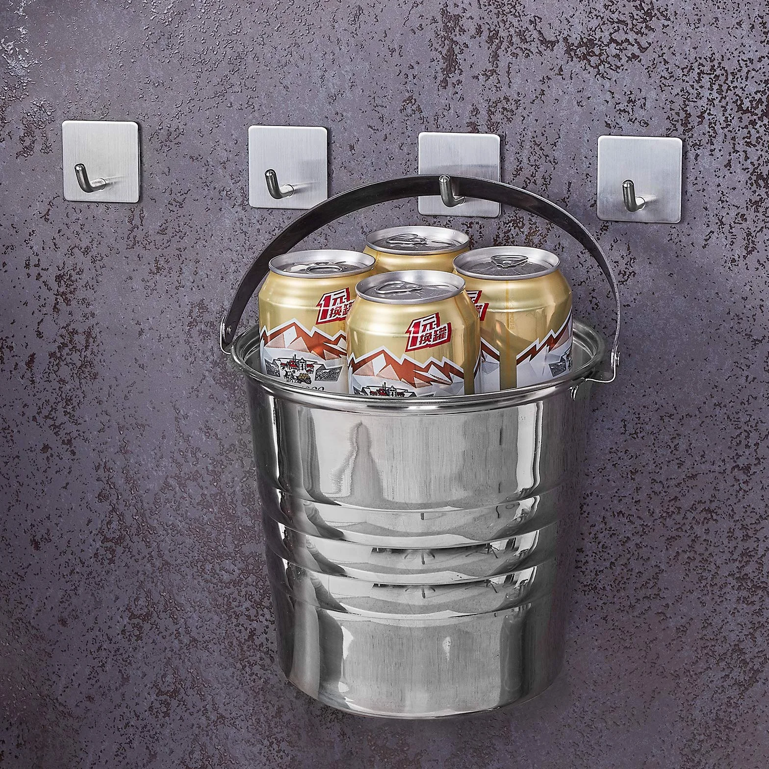 Vista Ganci Appendiabiti 4 Pezzi Adesivi in Acciaio Inox - Appendiabiti a Parete per Accappatoio, Asciugamani - Set di Ganci Quadri per Cucina e Bagno Accessori