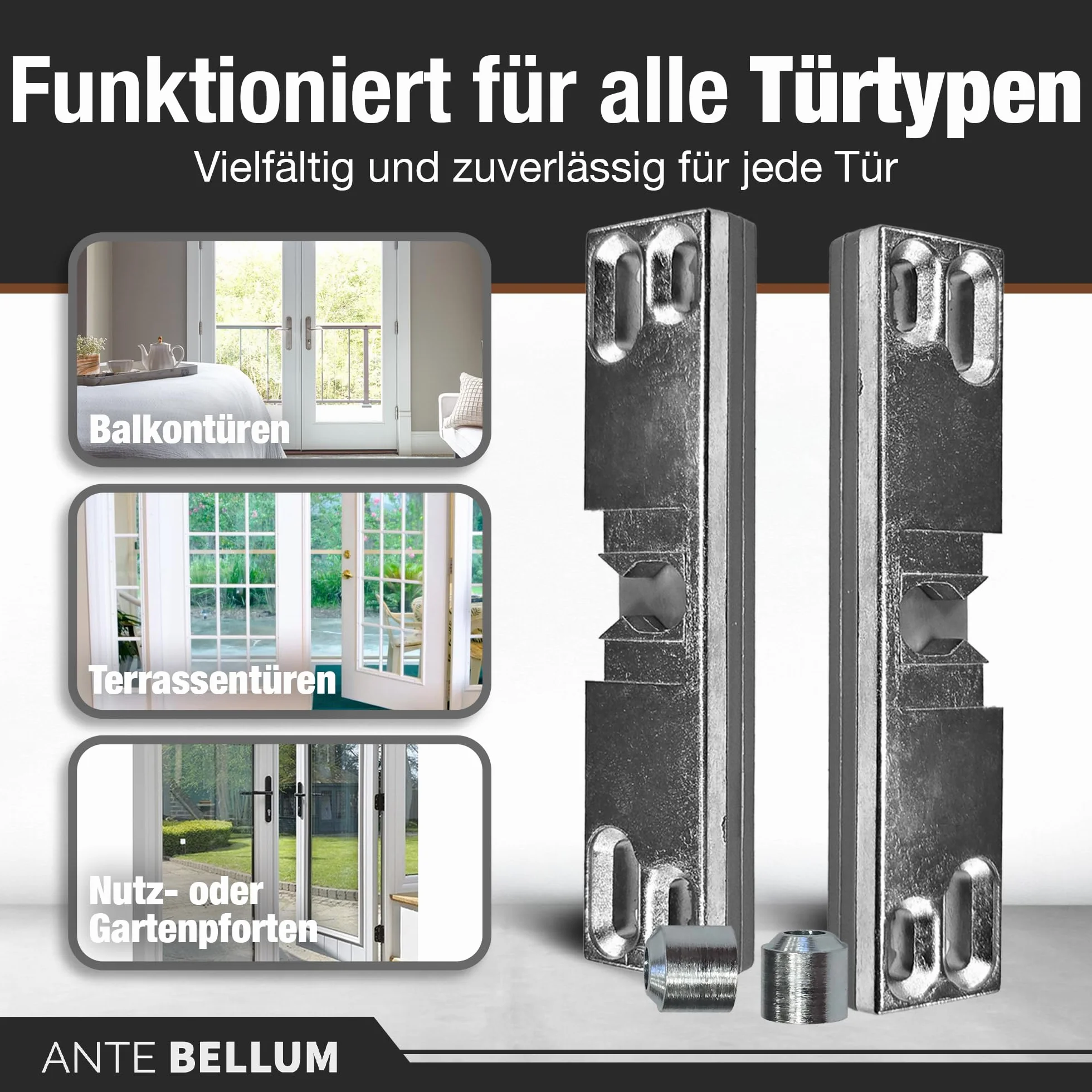 Chiusura invisibile per porta del balcone, sistema di porta del balcone, con molla di sicurezza e viti Ante Bellum