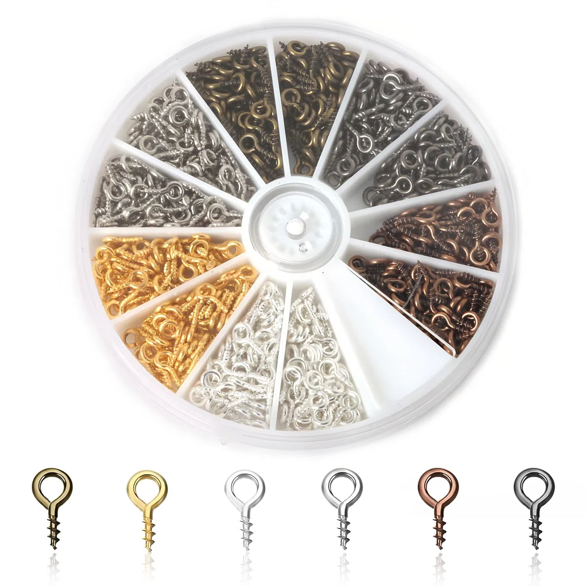 600 piccole viti a occhiello, 4 x 8 mm, occhielli a vite in metallo, mini occhielli a vite, gancio a vite, viti per occhi, piccole viti per occhio, mini viti a occhiello per la creazione di gioielli