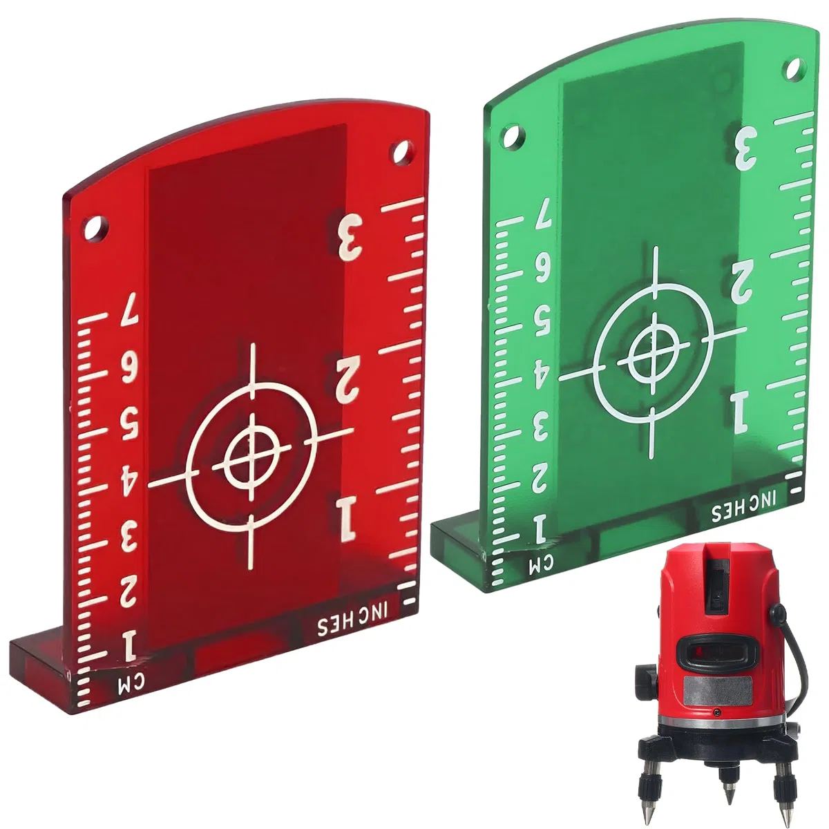 2 bersagli laser, colore rosso, verde, pannello di destinazione laser, accessori magnetici, per laser collimazione, laser a croce, laser e accessori