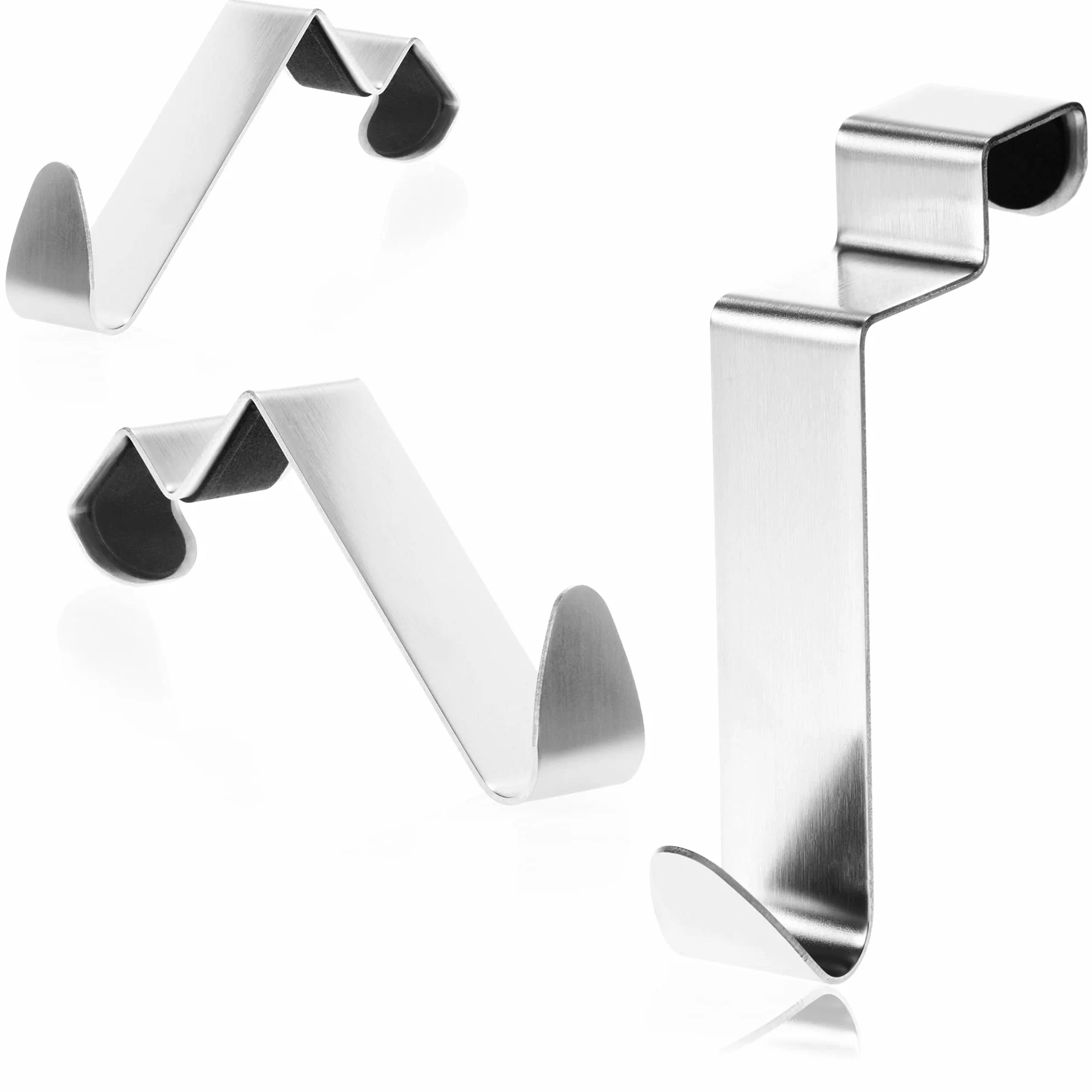 com-four® 4x Ganci per porta in acciaio inossidabile - ganci appendiabiti con protezione in schiuma - ganci appendiabiti per porta dell'armadio - 9 cm (04 pezzi - acciaio inossidabile - schiuma)