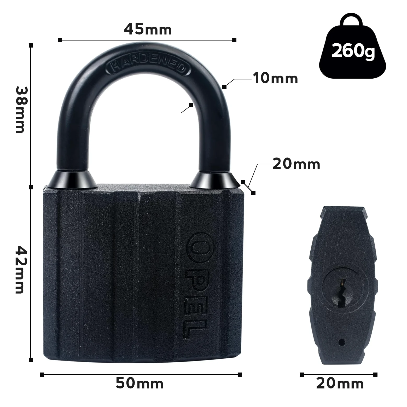 Lucchetto resistente con 5 chiavi, per contenitori per capannoni, magazzini, garage, persiane, unità di stoccaggio, capannoni, garage, recinzioni (50 mm)