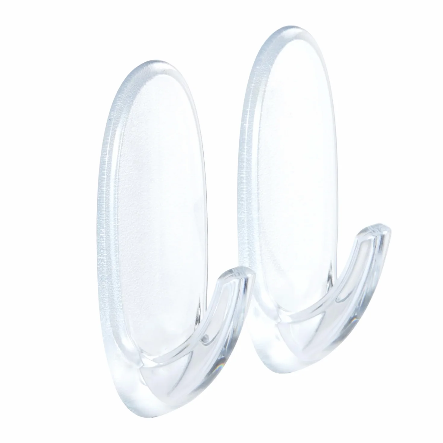 Command Ganci ovali trasparenti medi con linguette trasparenti, set di 7 ganci e 10 linguette, per appendere e decorare senza rovinare