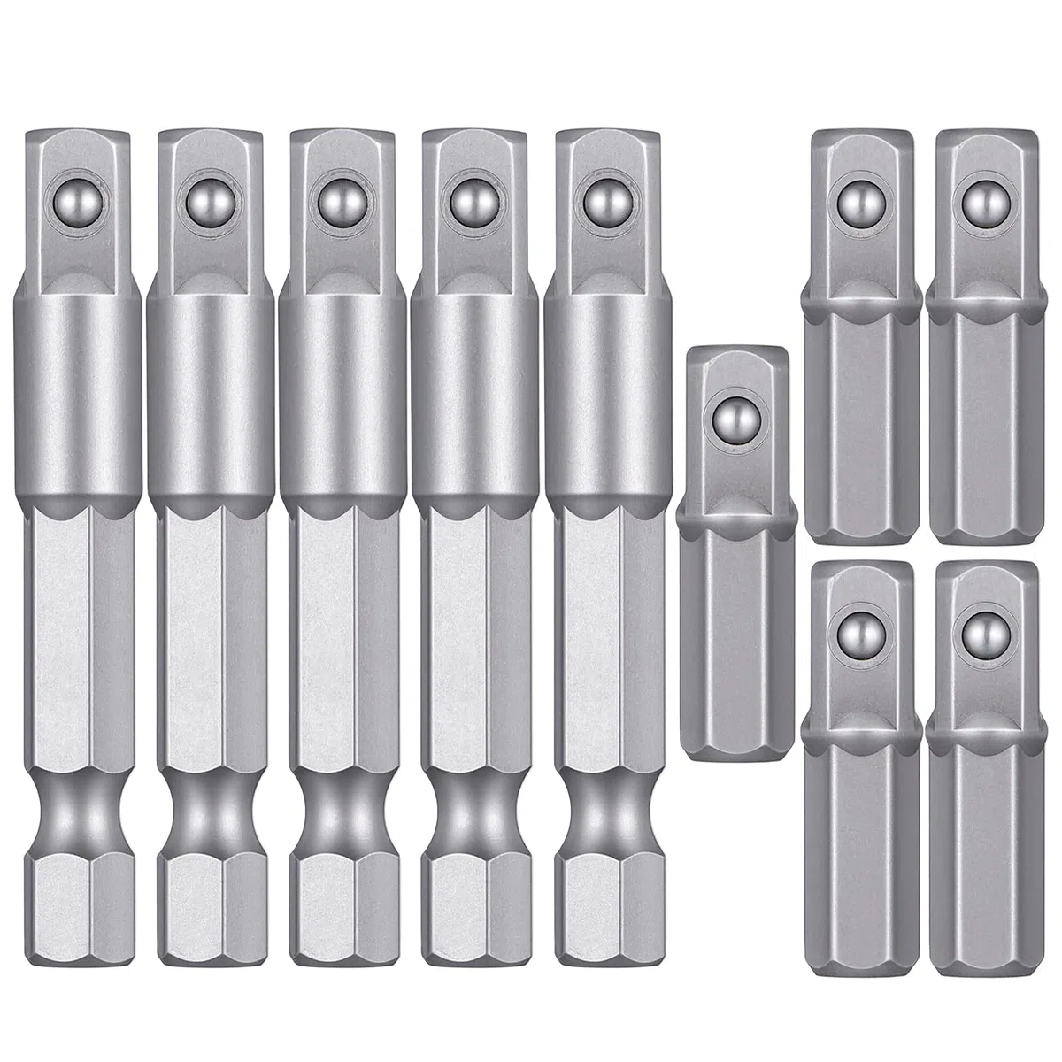 Set di 10 adattatori per chiavi a bussola, 1/4", attacco esagonale per avvitatore a batteria, trapano e driver