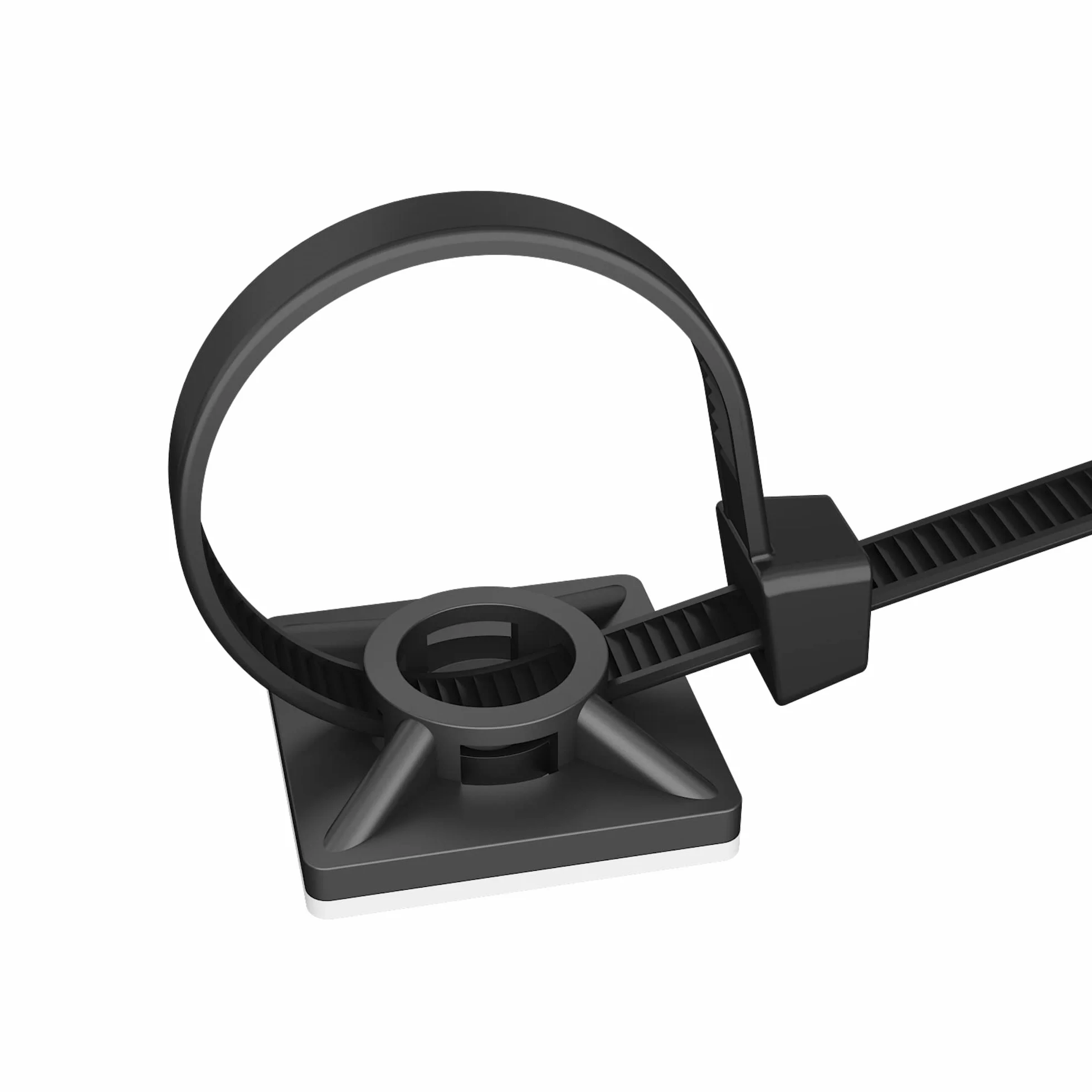 intervisio Fermacavo Autoadesivo / 100 Pezzi/Dimensioni 19mm x 19 mm/Nero/Supporto Autoadesivo per Fascette Stringicavo/Fermacavi Adesivi (100)