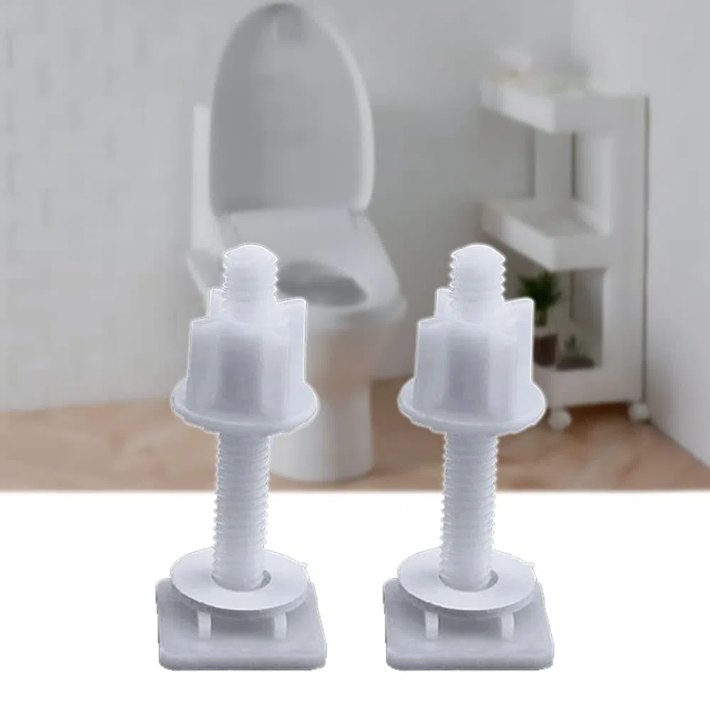 2 viti per coperchio del WC, copertura in plastica, bullone a cerniera, regolazione di riparazione del sedile, compatibile con la maggior parte dei sedili, riparazione del bagno