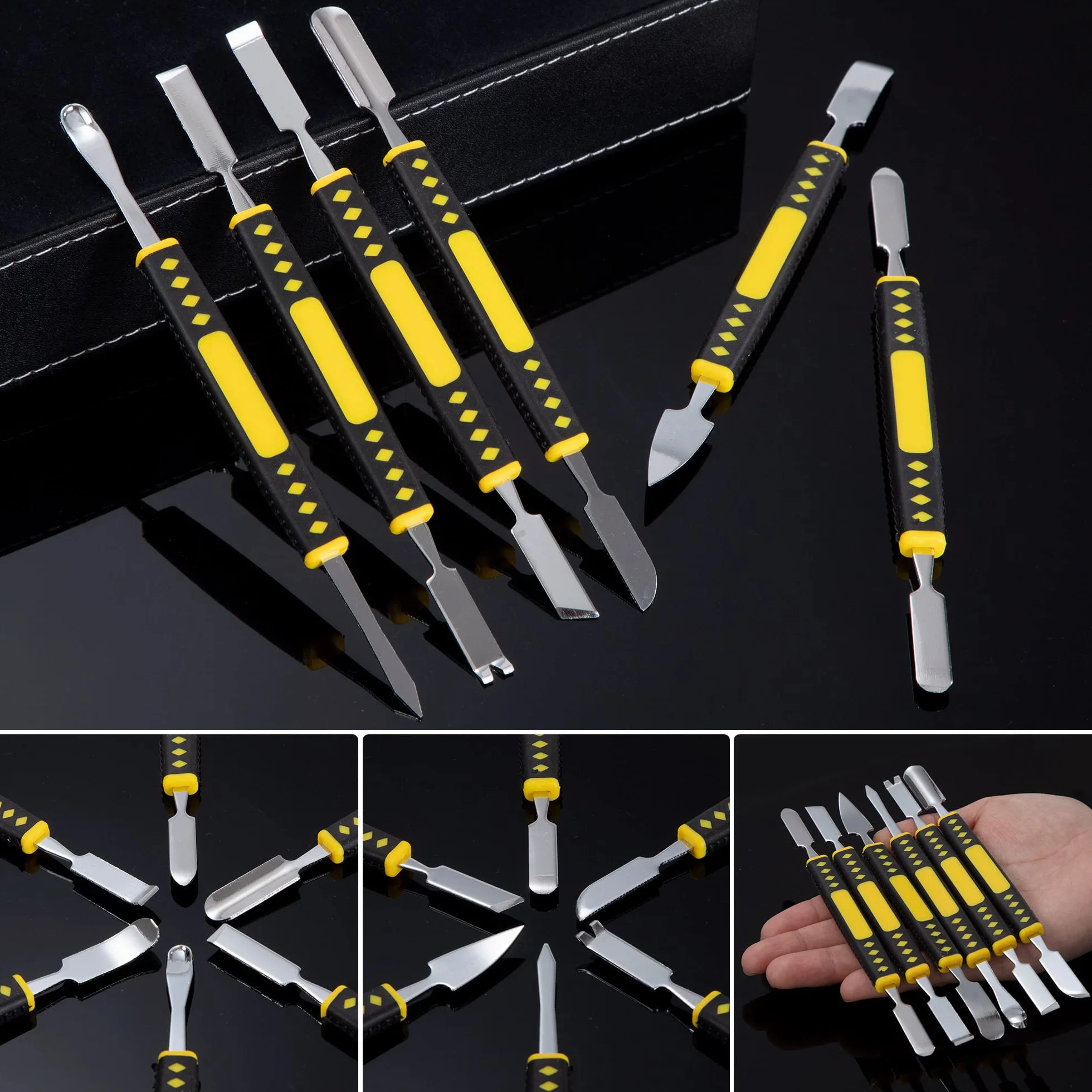 6 Pezzi Strumenti di Riparazione di Elettronica Set di Spudger in Metallo a Doppia Estremità per Tablet iPad Laptop Dispositivo Elettronico Telefoni Cellulari