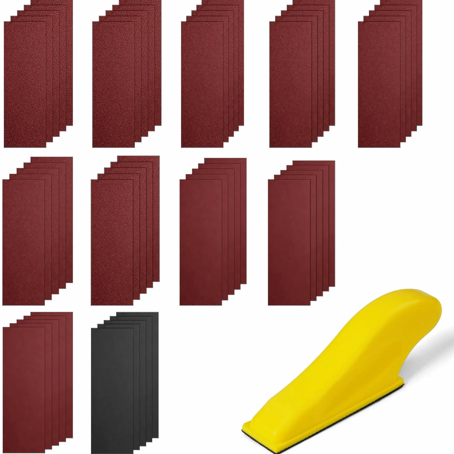 URAQT Kit da 76 Pezzi Carta Abrasiva,Carta Vetrata in Grane 120-5000,Impermeabile Levigatura a Secco e Umido Sandpaper, Adatto per Auto, Pietra, Vernice, Metallo, 9 * 3CM