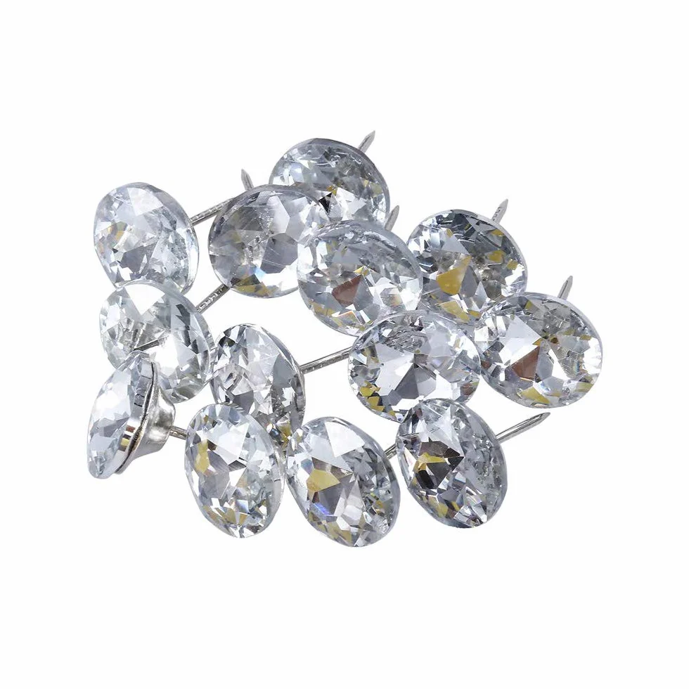 POFET 20 bottoni da cucito da 25 mm, con cristalli di diamante, per tappezzeria, divano, decorazione da parete, 20 pezzi