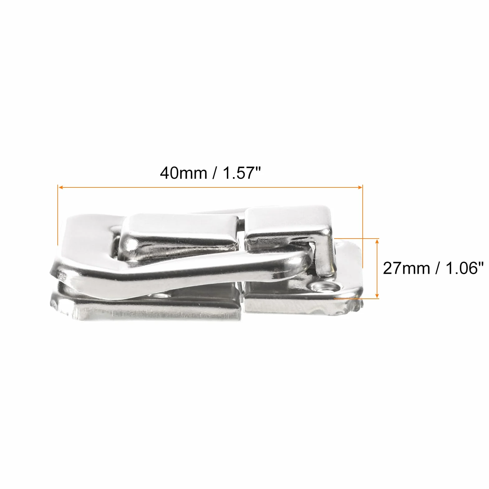 QUARKZMAN 4pz Blocco Chiusura a Levetta 1,57" x 1,06" (LxW) Ferro Fermaglio Blocco Chiavistello Chiusura per Scatola Gioielli Custodia Legno Cassetta Attrezzi Argento