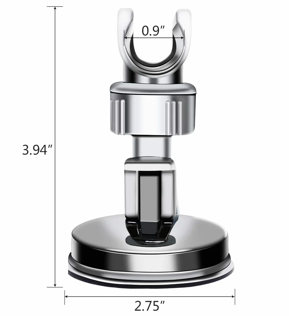 Supporto per soffione doccia, staffa da parete regolabile e rimovibile, supporto per soffione doccia, rotazione a 360°, ventosa regolabile ad angolo (argento-1)