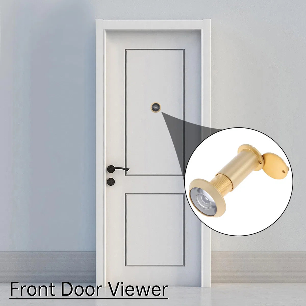 Spioncino per porte, spioncino in ottone a 200 gradi con diametro di 16 mm e copertura per la privacy per porte da 35 a 55 mm (oro)