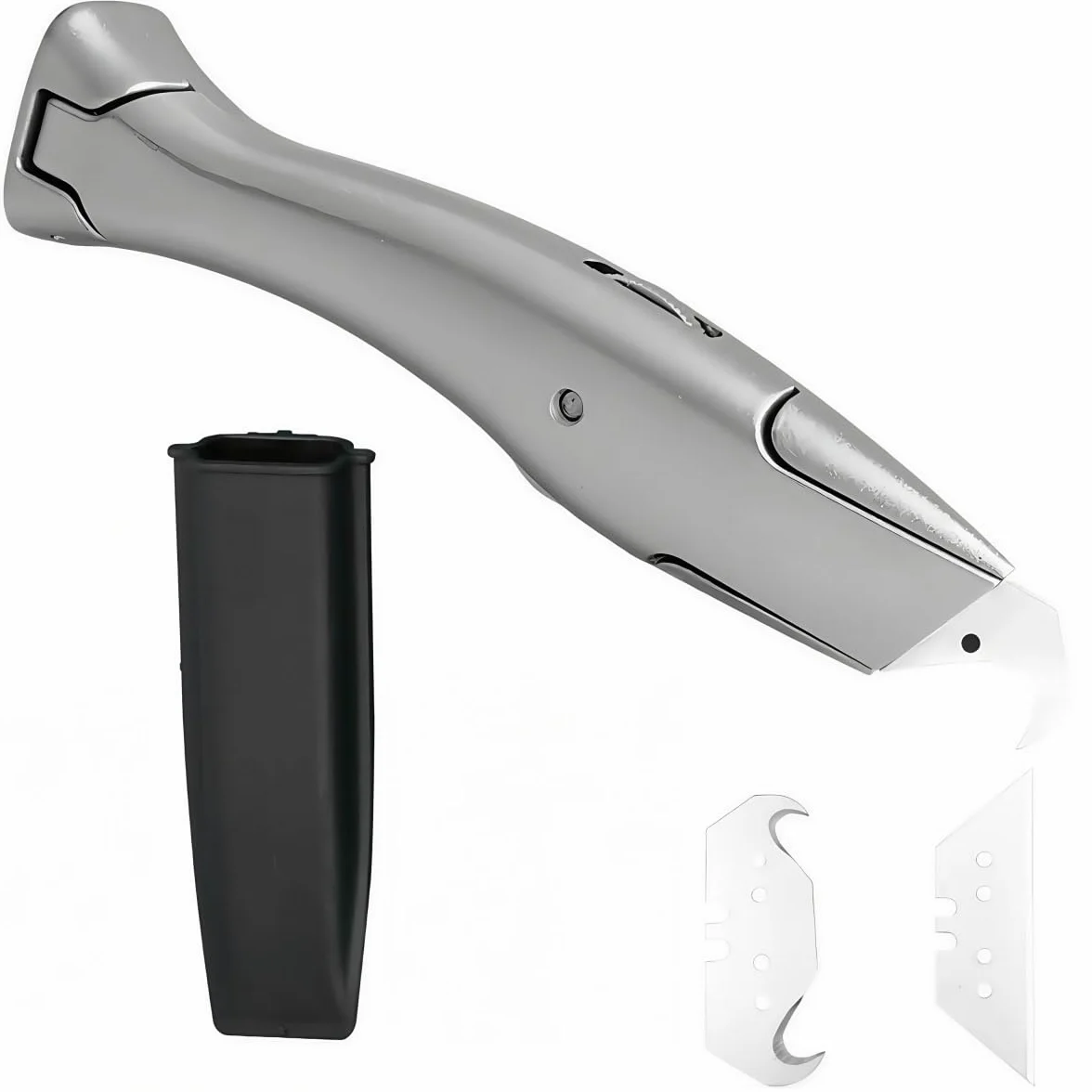 Coltello Multiuso a Gancio con Lame Cutter Trapezoidale e Piccola Lama a Gancio, Taglierino Professionale, Taglierini Professionali, Ideale per Tagliare Rivestimenti per Pavimenti in PVC