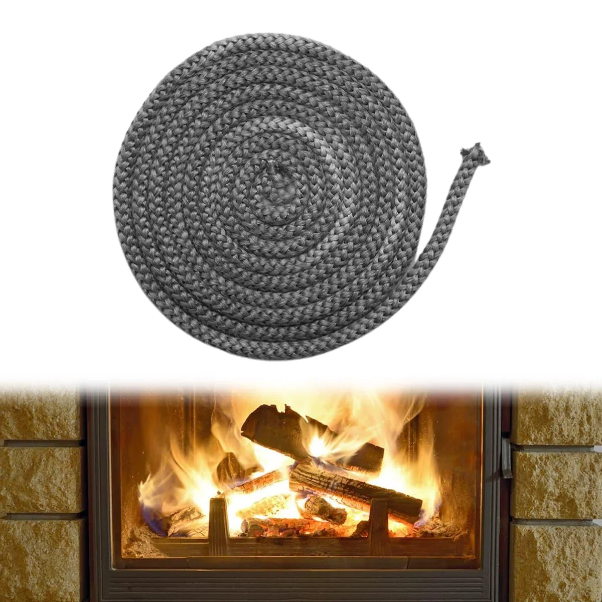 Guarnizione per Porta Stufa,Fibra di Vetro Corda Ignifuga per Stufa,Corda per Sigillare Il Forno,Corda Sigillante Ignifuga Resistente Alle Alte Temperature,Corda Sigillante Antincendio 8mmx2m Tokaneit