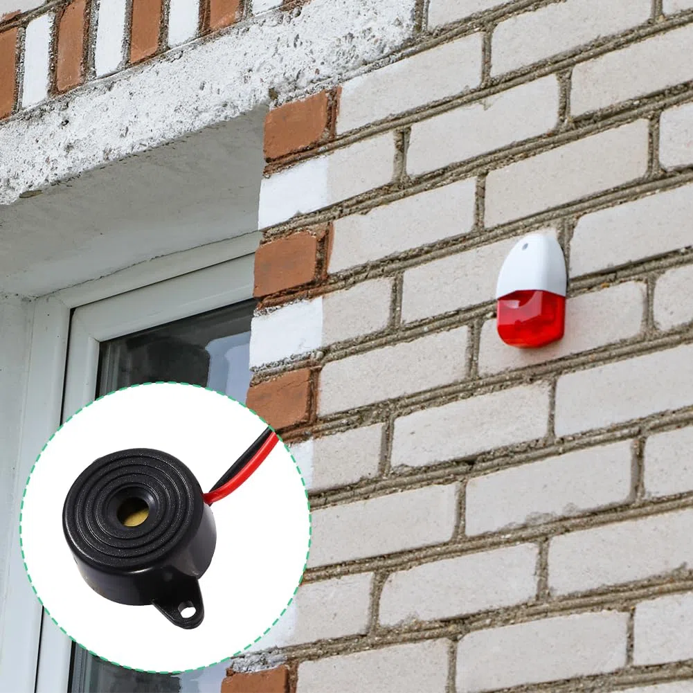 Buzzer Elettronico, Allarme Elettronico Diffusore di Suoni Continuo Altoparlante a Beep elettrico con Cavo Alto Decibel Alimentazione DC 12V Tono Forte Attivo Sirena Piezo Integrazione