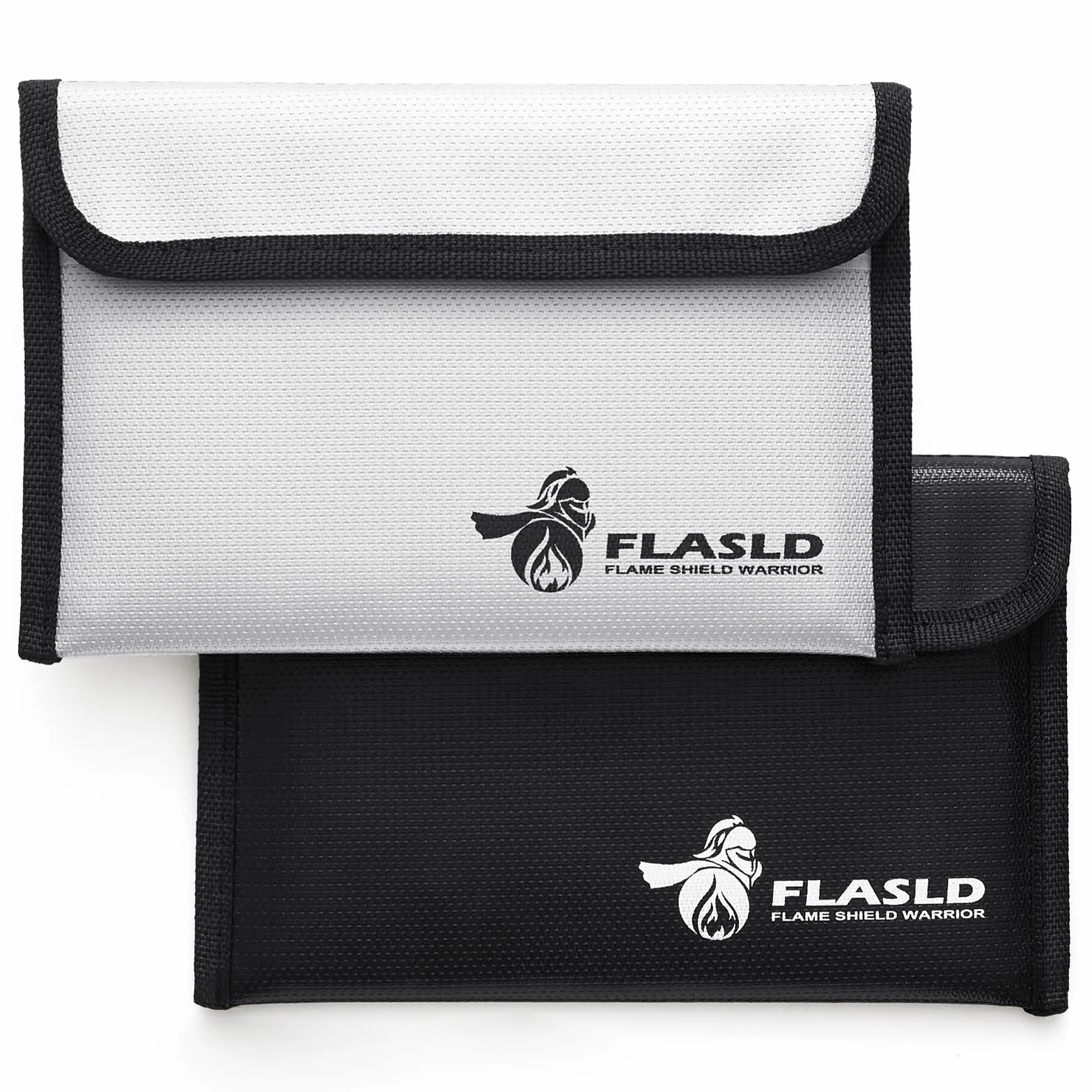FLASLD 2 Pezzi Borsa Portavalori Ignifuga, Portafoglio Ignifugo da 20 x 12.7 cm, Antincendio Impermeabile, per Documenti, Denaro, Passaporto, File Bancari e Contanti