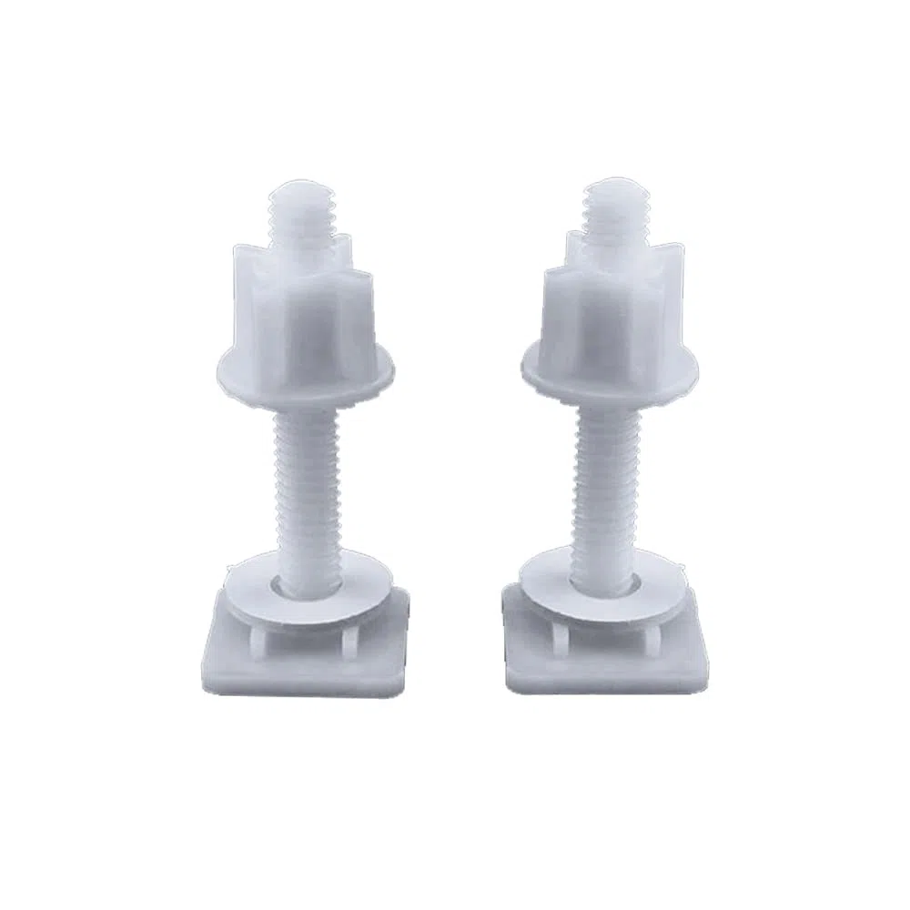 2 viti per coperchio del WC, copertura in plastica, bullone a cerniera, regolazione di riparazione del sedile, compatibile con la maggior parte dei sedili, riparazione del bagno