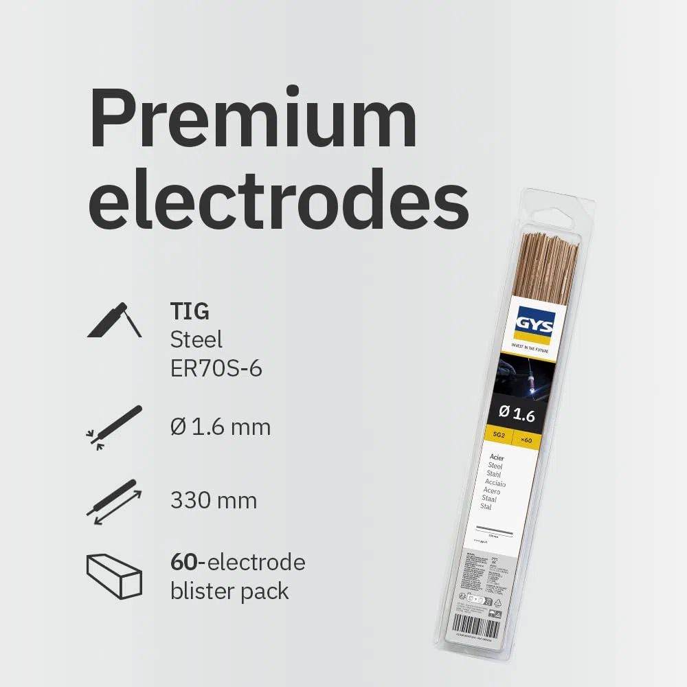 GYS - 60 Bacchette in acciaio per saldatura TIG, lunghezza 330 mm, diametro 1,6 mm