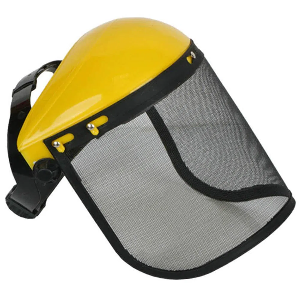 Casco di Sicurezza con Visiera Completa a Rete per Protezione del Viso per Taglio e Abbattimento, Protezione Forestale e Agricola