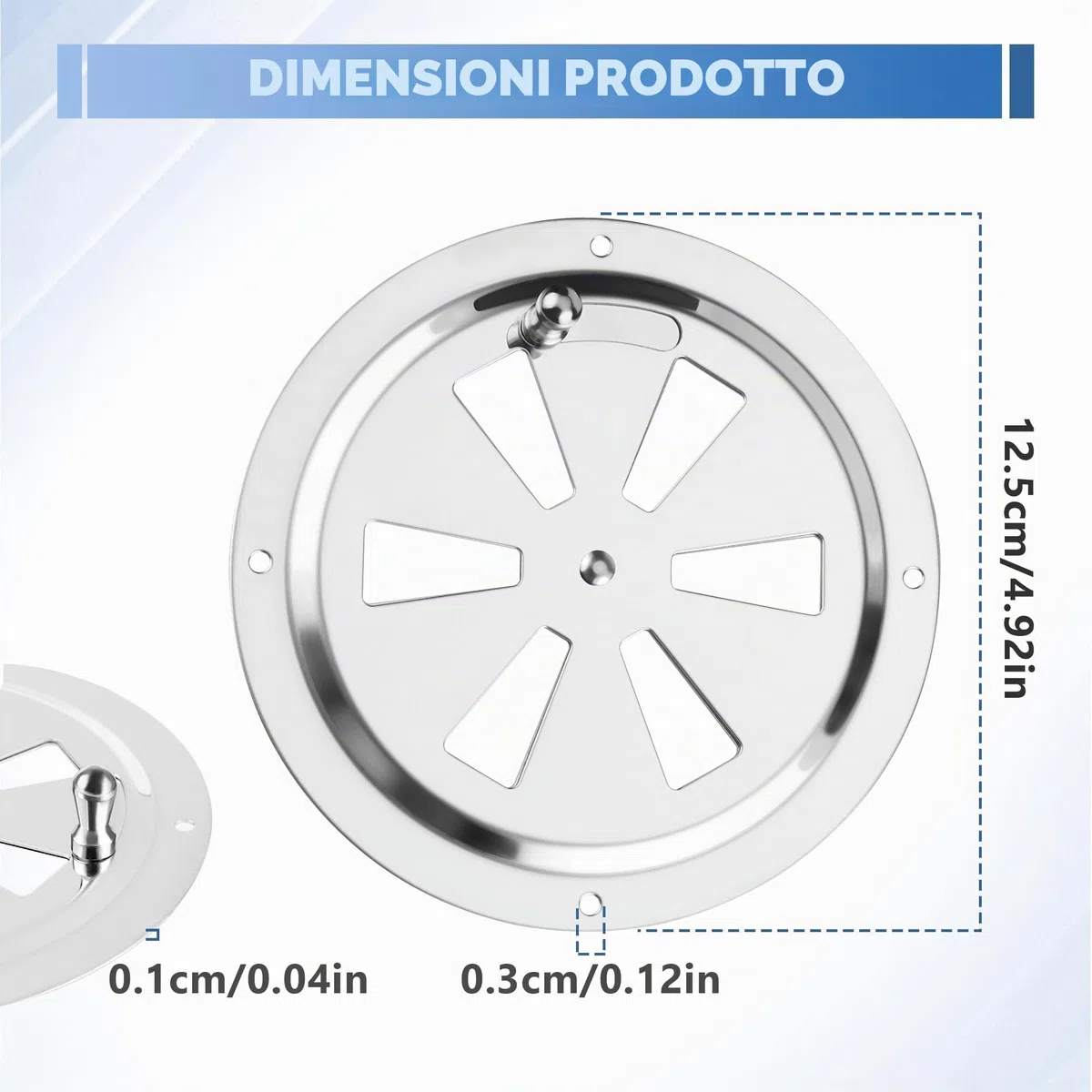 Inossidabile Piastra Di Ventilazione 125mm Griglia Aerazione Regolabile Lamiera Di Ventilazione Rotonda per la Ventilazione della griglia, imbarcazioni, Camper, Case etc