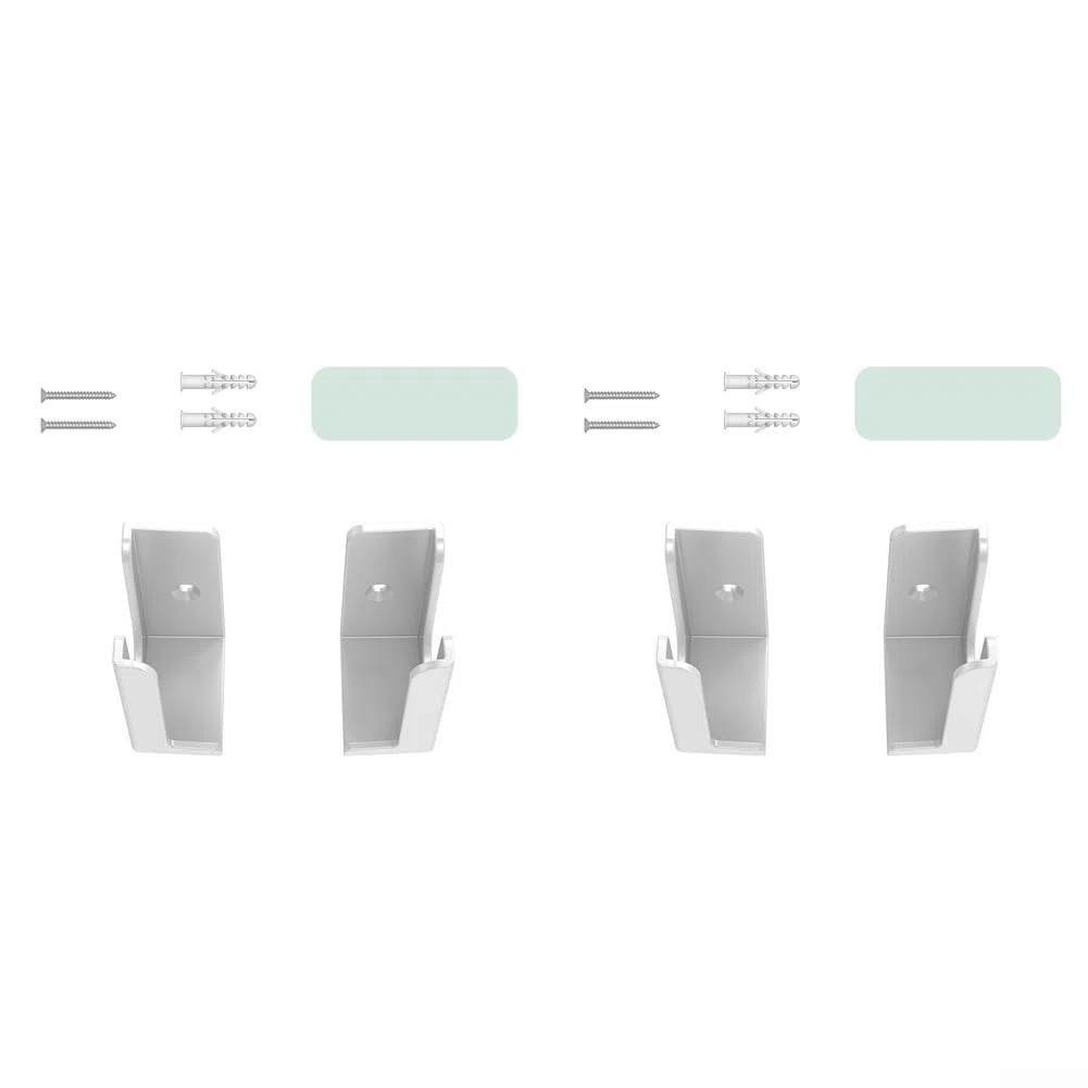 Supporto da parete per ciabatta, 2 set, installazione punzone per casa, ufficio e dormitorio, design salvaspazio (bianco)