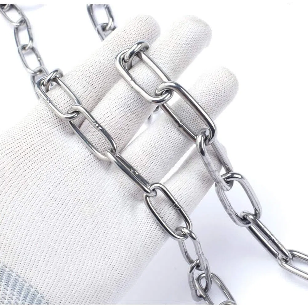Catena in acciaio inossidabile, maglie saldate per recinzioni sospese ad alta resistenza, ideale per catena per cani, catena per altalena, catena per asciugare la biancheria, diametro 1,2 mm
