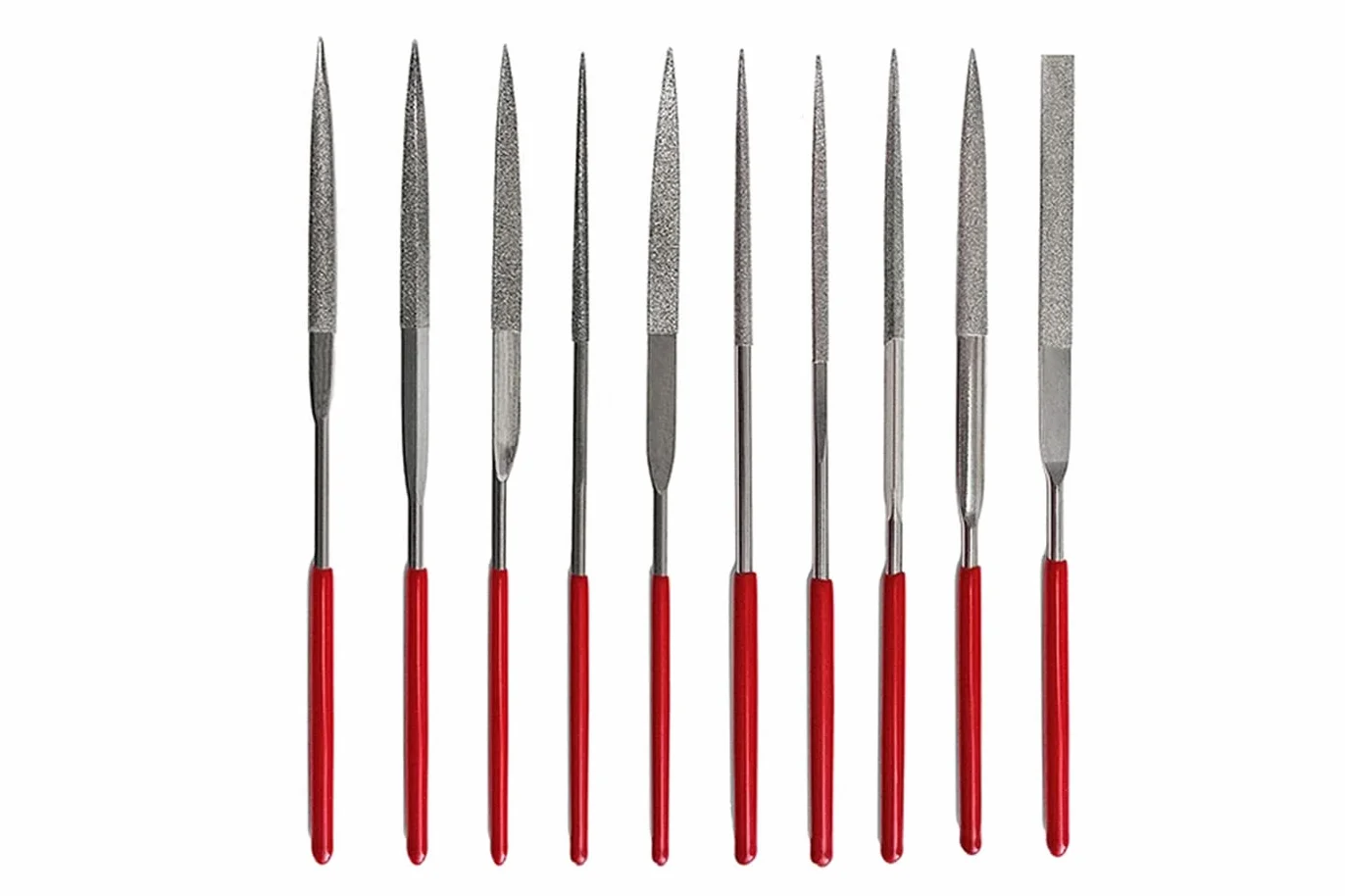 Set 10 Lime ad Ago di Precisione Diamantate 160mm Raspe per Metallo Legno