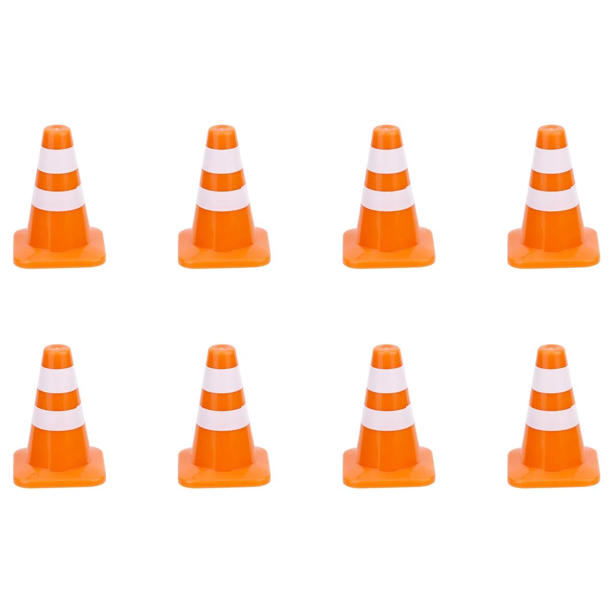 8 Pz Mini Coni Stradali, Piccoli Coni Sicurezza da Costruzione da 3,5cm Piccoli Segnali di Attenzione Stradali Mini Segnali Sicurezza Stradale Barricate per Scene di Strada in Miniatura