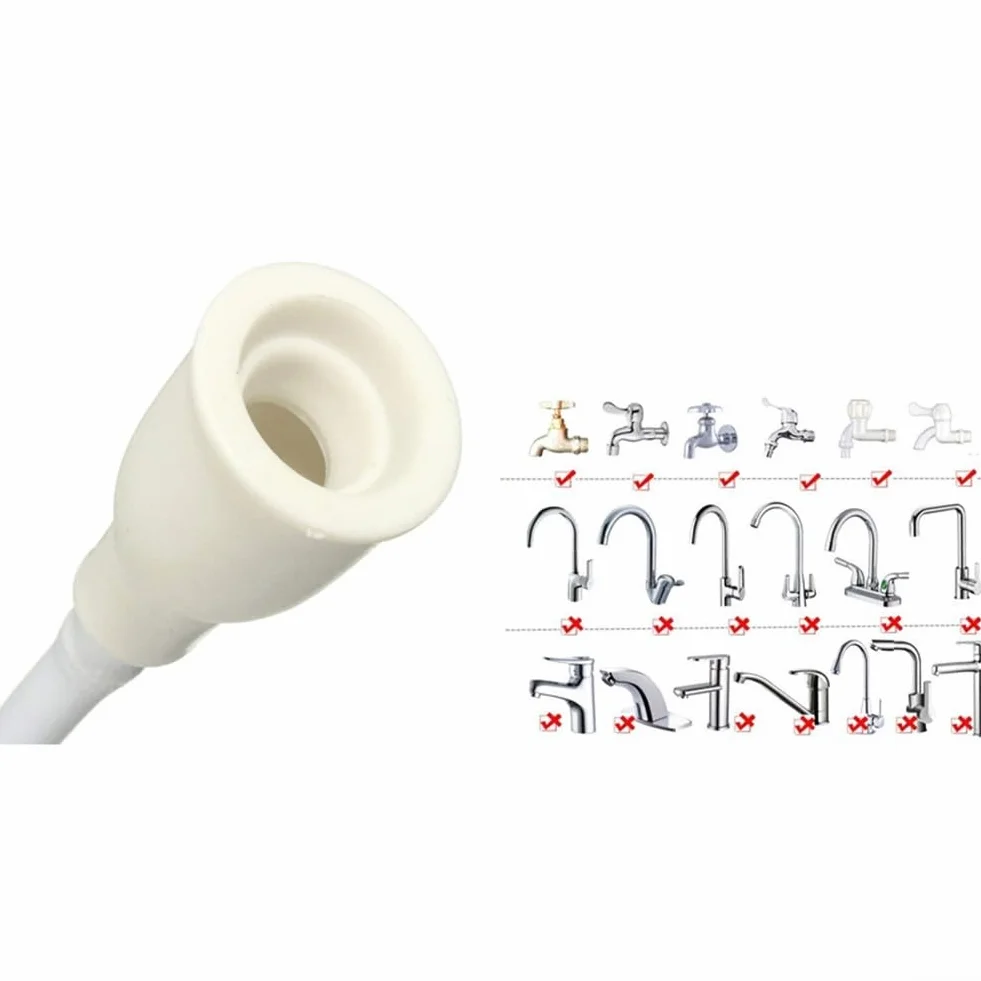 Tubo spray per lavandino in plastica bianca, doccetta portatile e spruzzatore per rubinetto per lavare capelli, sciacquare verdure, shampoo spray portatile per bagnare bambini, animali domestici