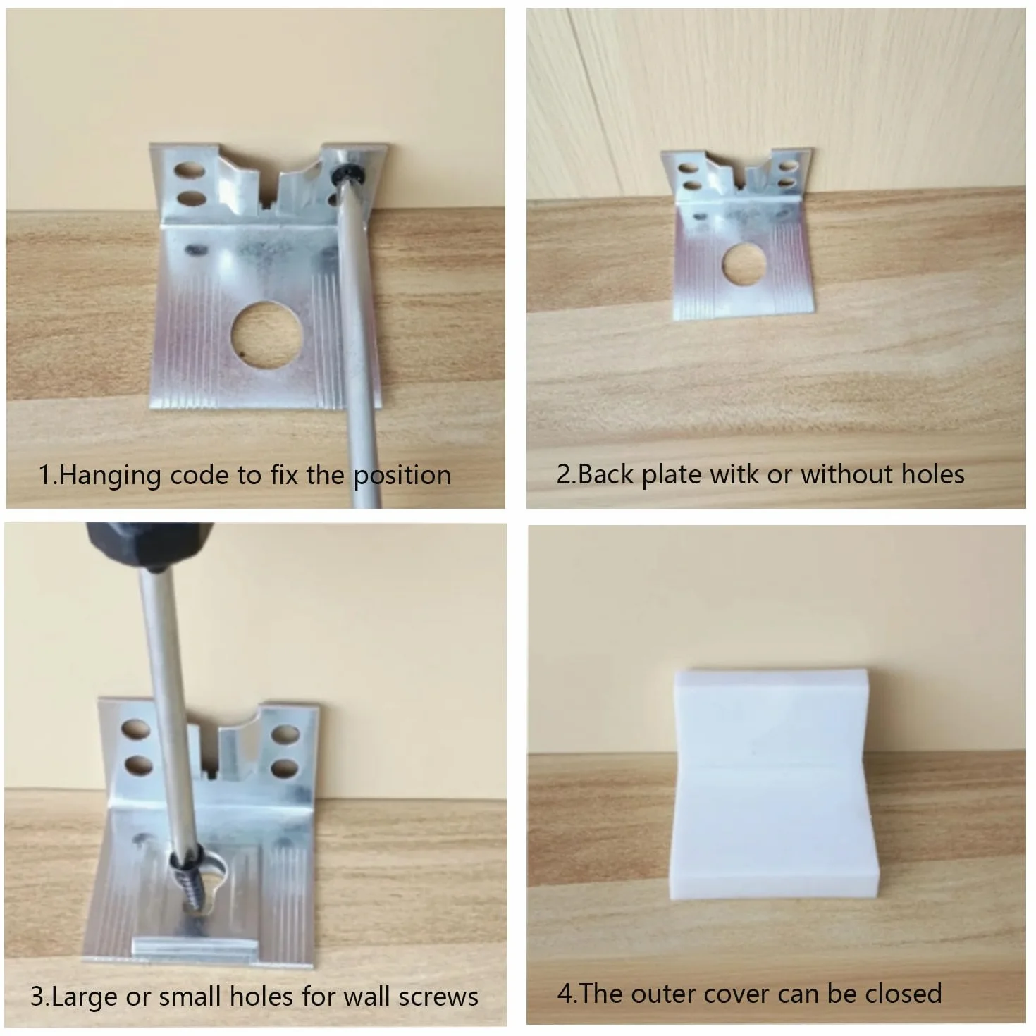 Staffe di Fissaggio per Superiore da Cucina 8 PCS Raccordo per Sospensione a Parete 5 x 4.6 x 3.5 cm Supporto per Armadi e Pensili Tappo di Copertura Attaccaglie per Pensili Adatto Armadi e Mobili