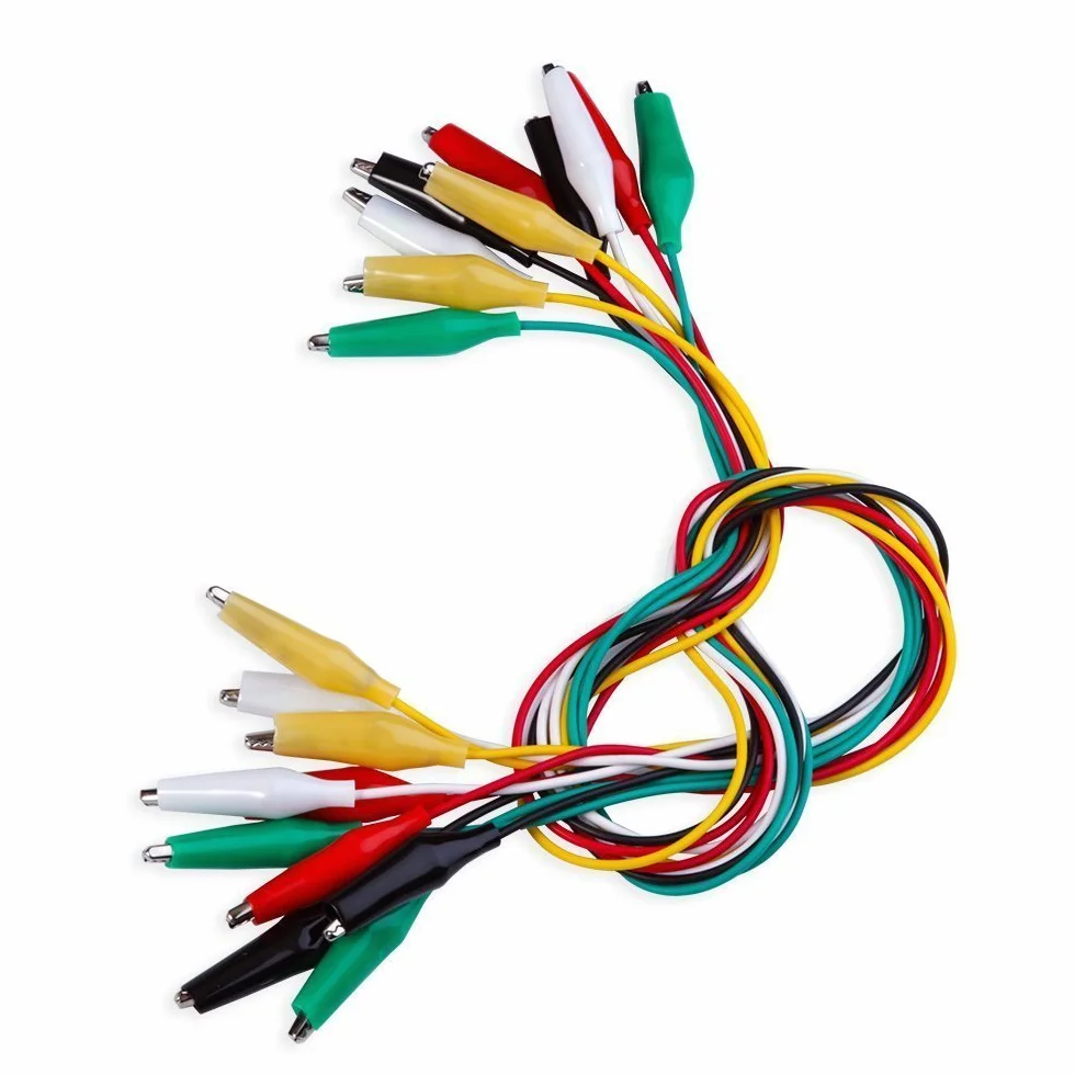 DollaTek 30Pcs Puntali con Clip a Coccodrillo Set di pinze per Test Isolate Pinzette a Doppia Punta, 19,7 Pollici