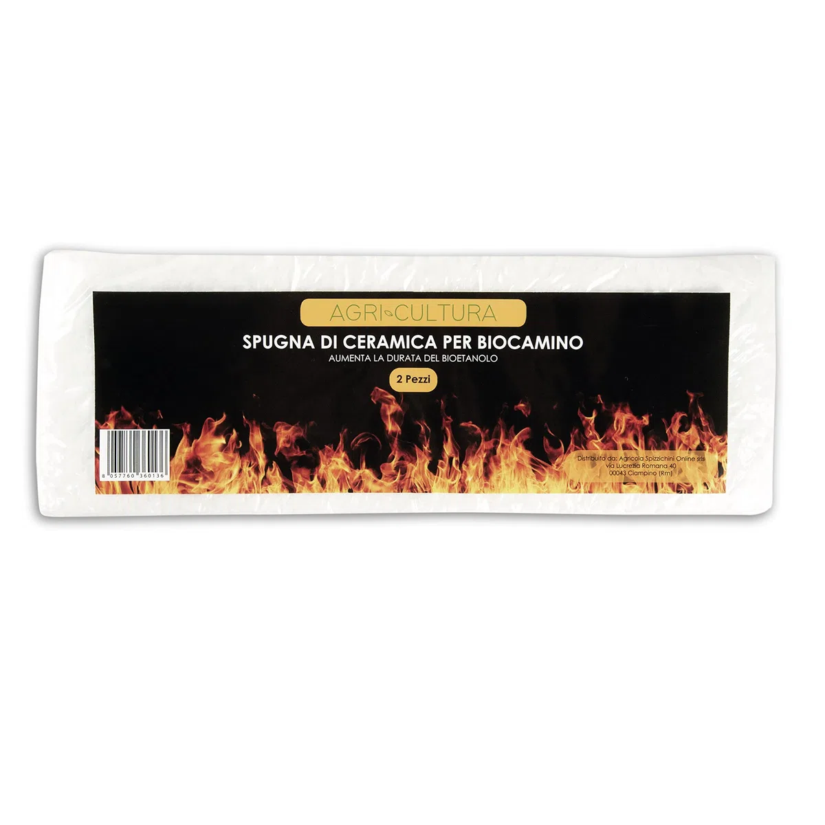 Agri-Cultura® | 2x Spugna Ceramica Camino Bioetanolo Ecologica | 2 Spugne per Confezione | Aumenta la durata del bioetanolo | Riduce il Consumo di Bioetanolo【30 x 10 x 2,5】