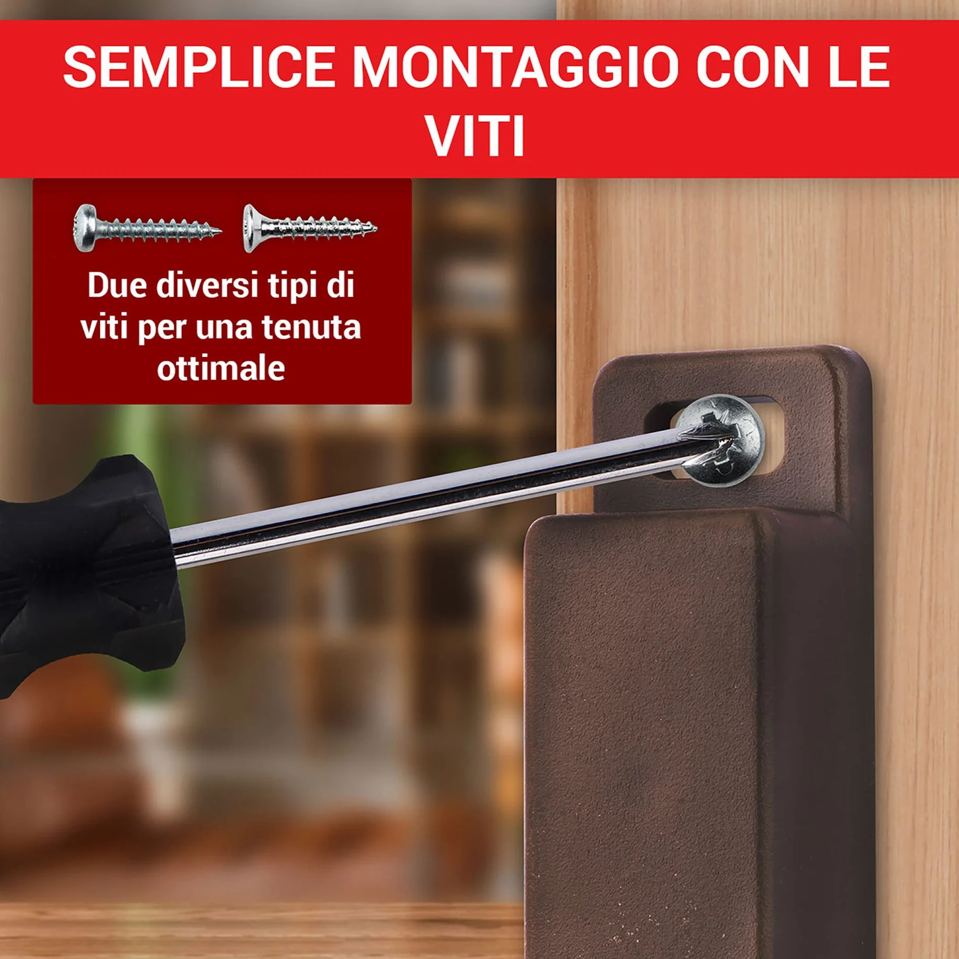 LouMaxx Chiusura Magnetica extra forte - Forza di Tenuta 13kg - Set di 2 Pezzi in Marrone - Magnete per Porte – Calamita Magnetica - Chiusura Magnetica per Armadi