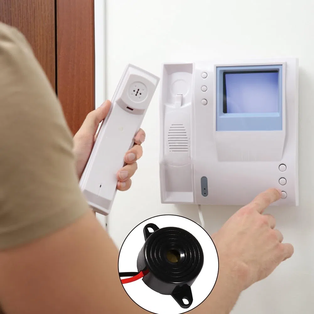 Buzzer Elettronico, Allarme Elettronico Diffusore di Suoni Continuo Altoparlante a Beep elettrico con Cavo Alto Decibel Alimentazione DC 12V Tono Forte Attivo Sirena Piezo Integrazione