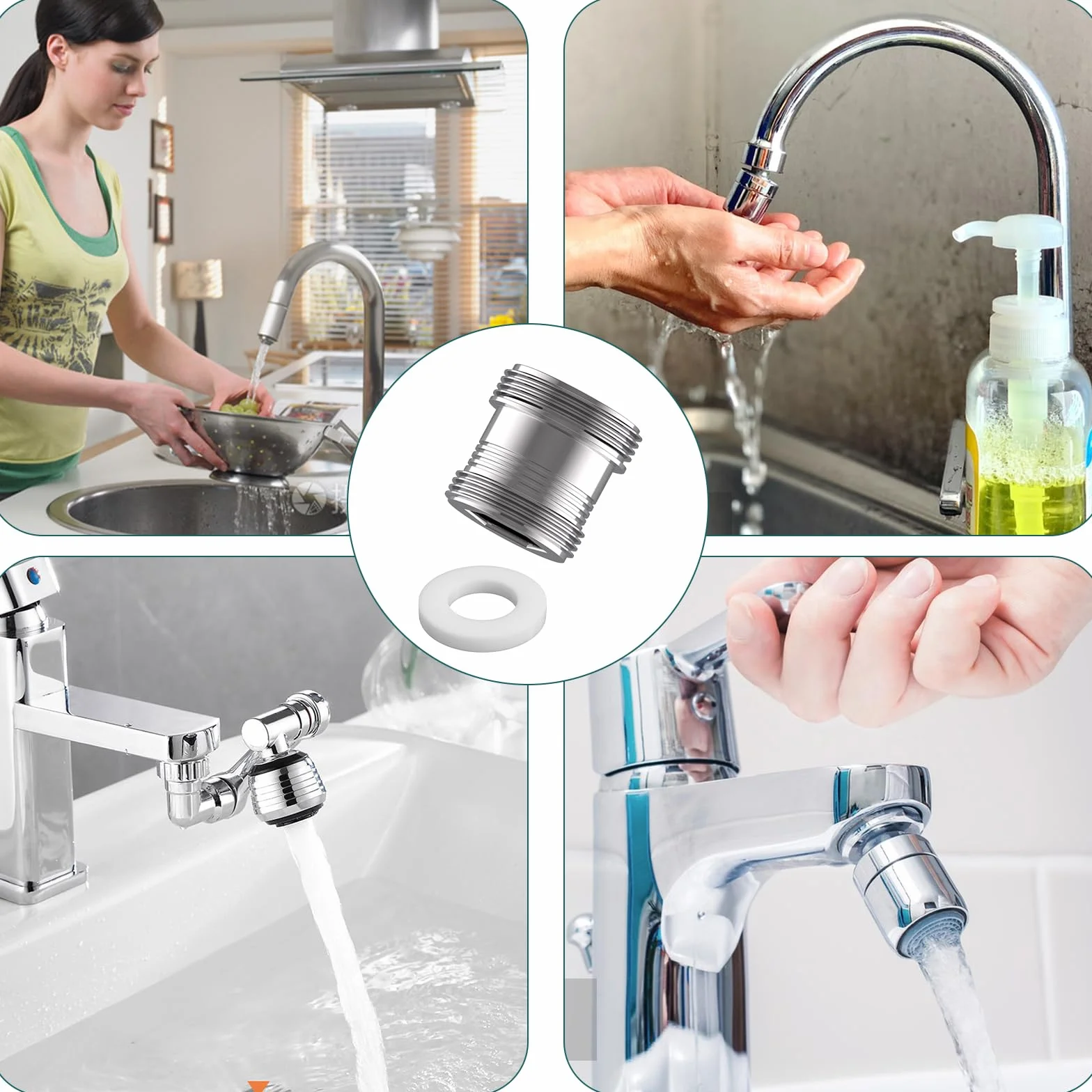 Adattatore per rubinetto M20 su M22 - 2 pezzi, adattatore a doppio filetto per filettatura esterna M20 e M22 per filtro dell'acqua con aeratore da cucina
