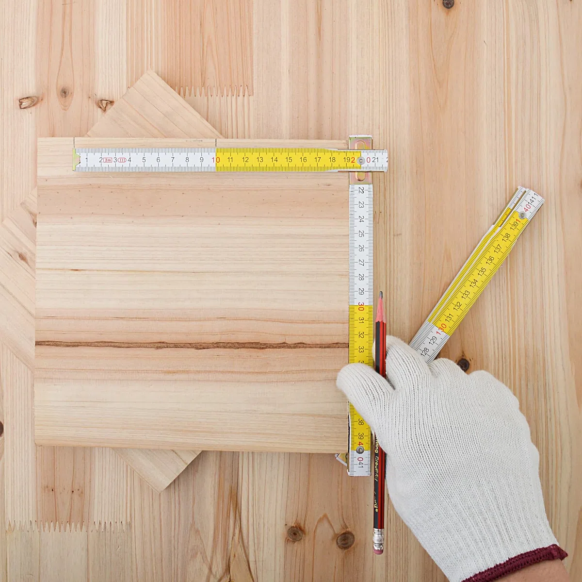 Gunpla Righelli Pieghevoli in Legno 2m con 10 Sezioni, Metro Rigido Graduazioni Metriche, Regalo per Costruttori Artigiani Falegnami e Bricolage