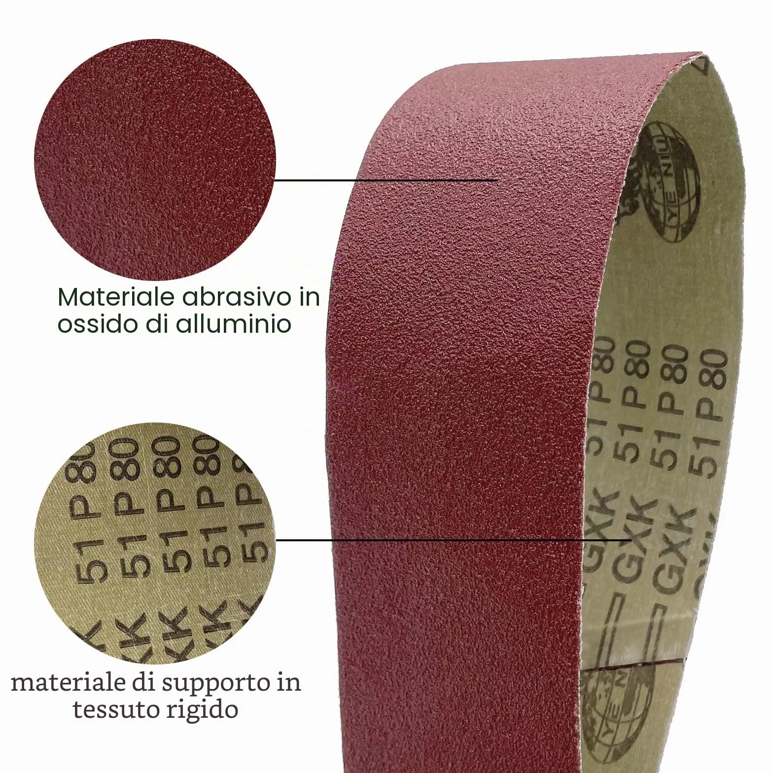 Nastri Abrasivi, 75 x 533 mm Set di Nastri Abrasivi Ciascuno 3 x Grana 80/120/150/240/400 per Levigatrice a Nastro Stazionaria, Levigatrice, Levigatrice a Disco a Nastro(15 Pezzi)
