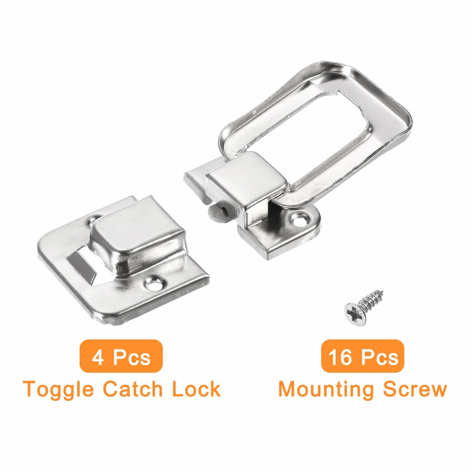 QUARKZMAN 4pz Blocco Chiusura a Levetta 1,57" x 1,06" (LxW) Ferro Fermaglio Blocco Chiavistello Chiusura per Scatola Gioielli Custodia Legno Cassetta Attrezzi Argento