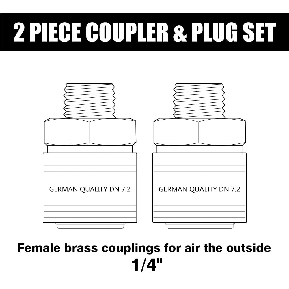 2pc raccordo aria compressa spina interna 1/4 "filetto esterno ottone maschio 1/4 pollici spina spina giunto connettore tubo presa connettore filettato