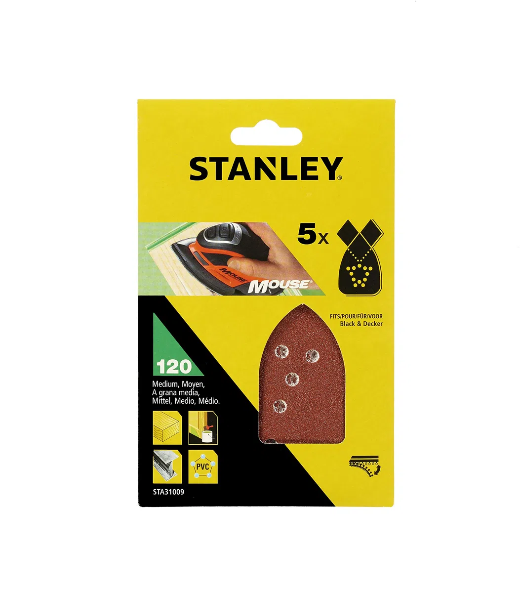 STANLEY ‎STA31009-XJ 5 Fogli di carta abrasiva grana 120