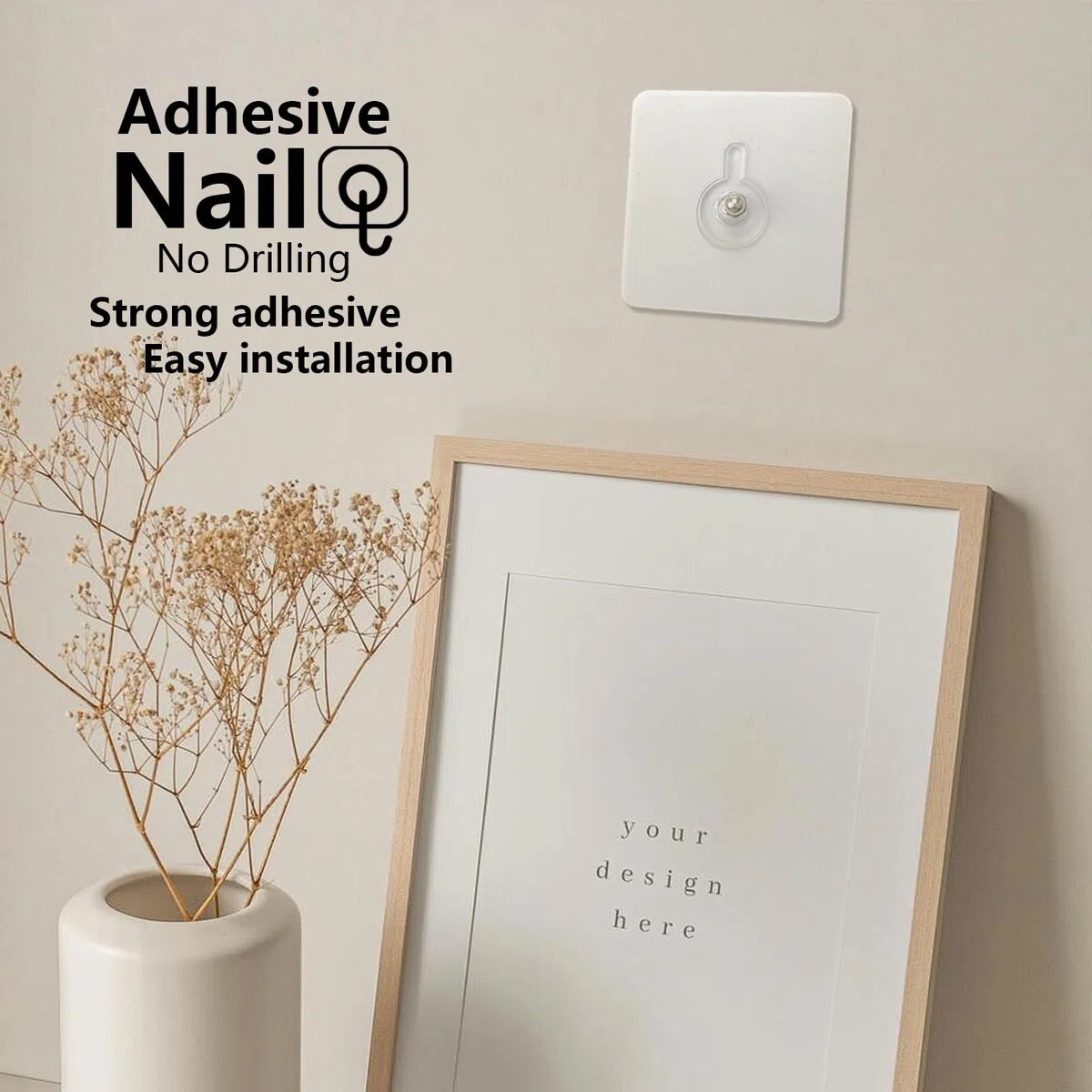 Set di 24 Viti Adesive Extra Forti, Ganci da Parete Autoadesivi Senza Foratura per Piastrelle, Trasparenti e Impermeabili, per Appendere Quadri, Poster, Decorazioni in Bagno, Cucina e Ripostiglio