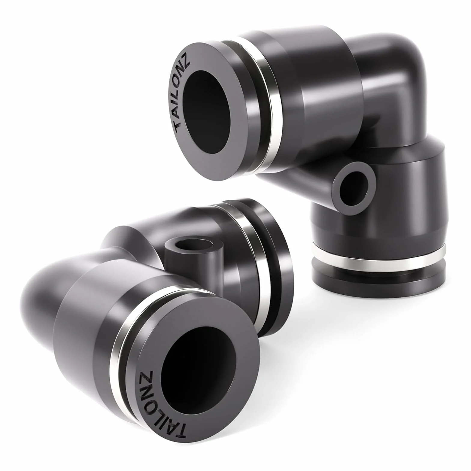 TAILONZ PNEUMATIC Gomito nero 6 mm OD per il collegamento di raccordi per tubi Tenuta a pressione PV6 (confezione da 10)