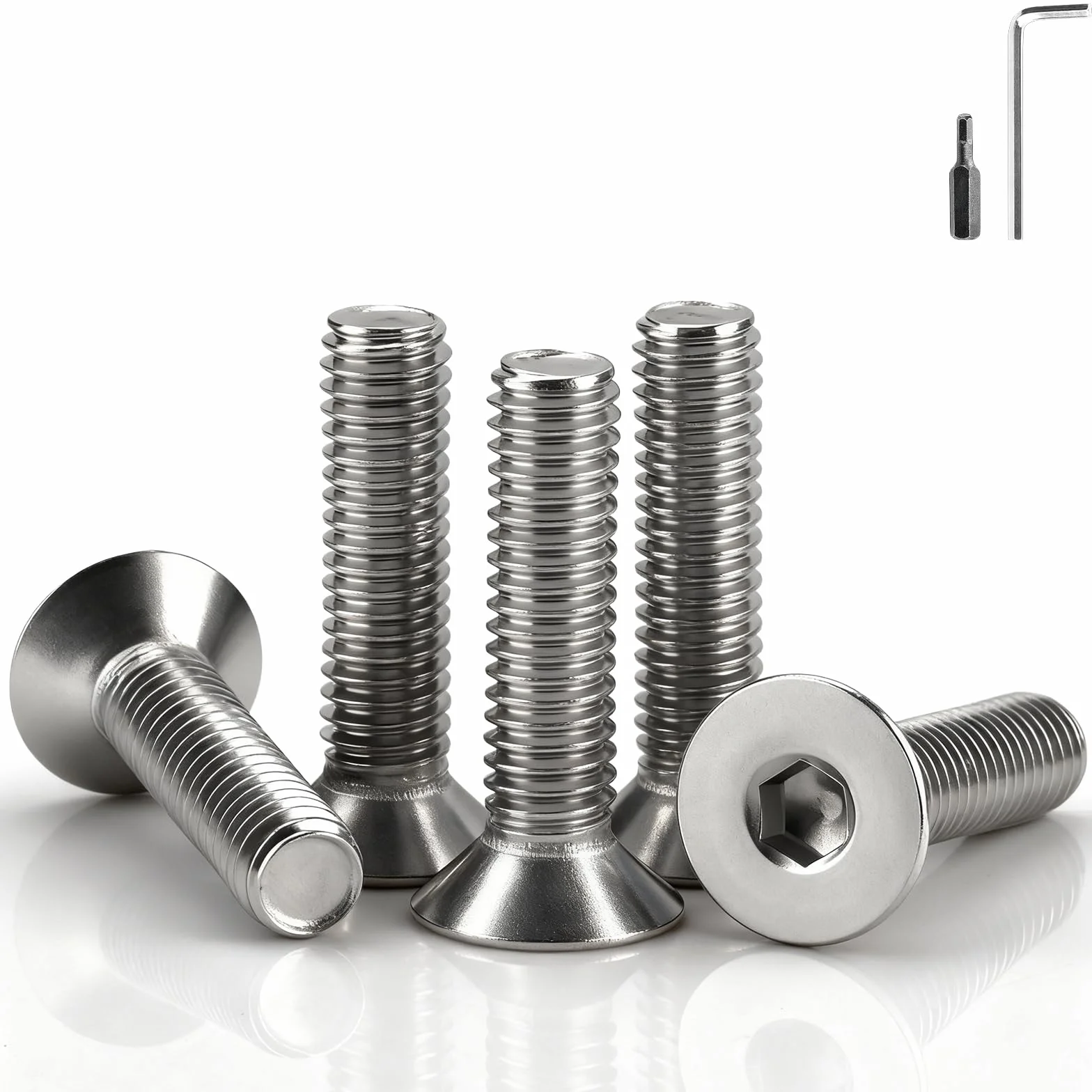 180 Pezzi Vite a Testa Svasata M3x8 mm Viti Acciaio Inossidabile DIN 7991/ISO 10642 Viti a Esagono Incassato Filettatura Metrica Standard per Riparazioni Domestiche