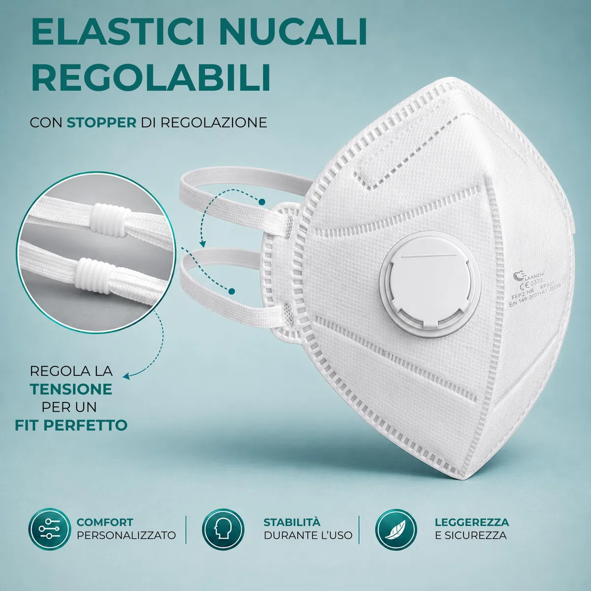 Mascherine FFP2 con Valvola | Filtrazione >94% || Ideali per Ambienti specifici || Monouso || Comfort e Sicurezza Certificati