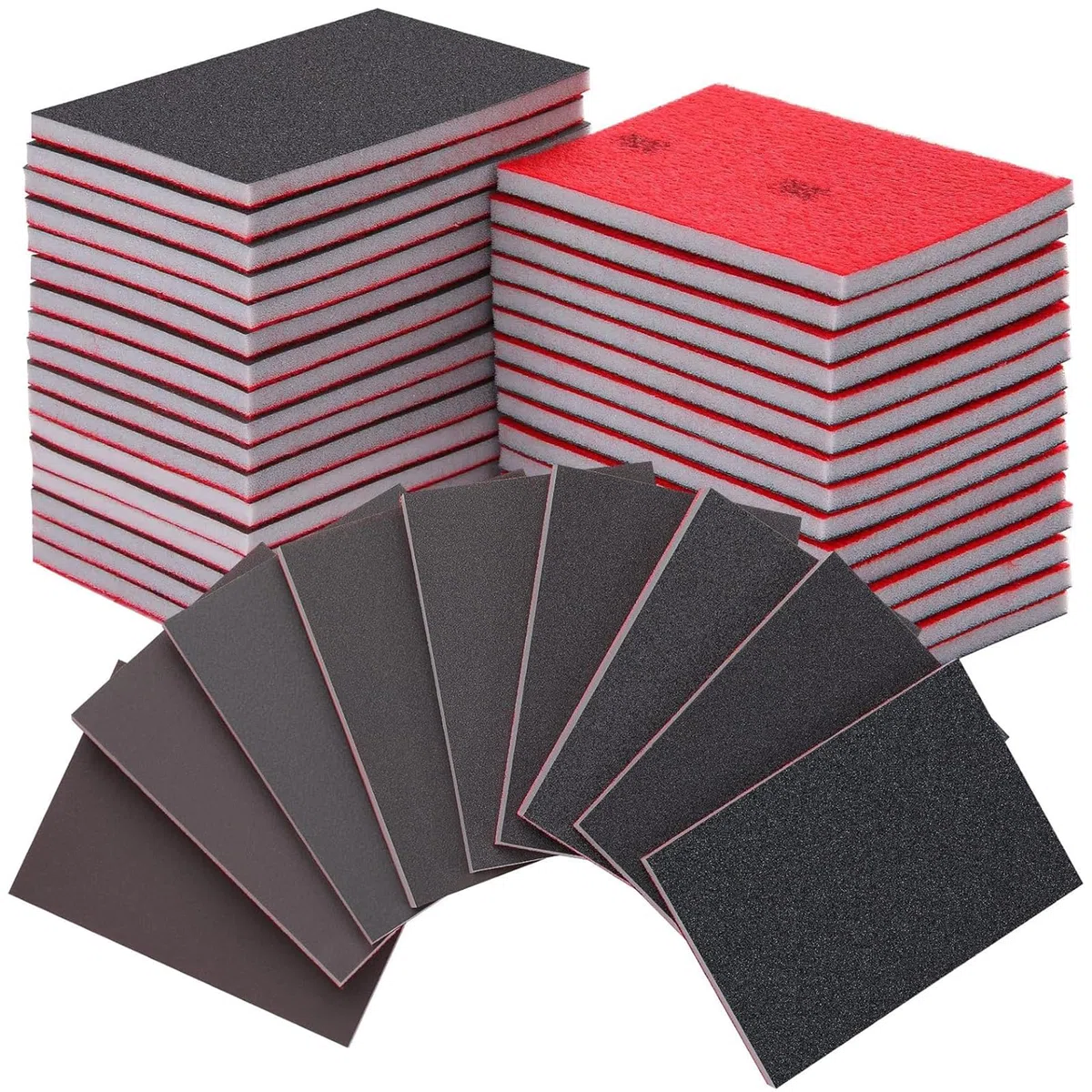 Spugne Abrasive, Blocchi Abrasivi da 18 Pezzi, 180-3000 Granulometria, adatta per il settore automobilistico, il metallo, il modellismo, la pittura, ecc.