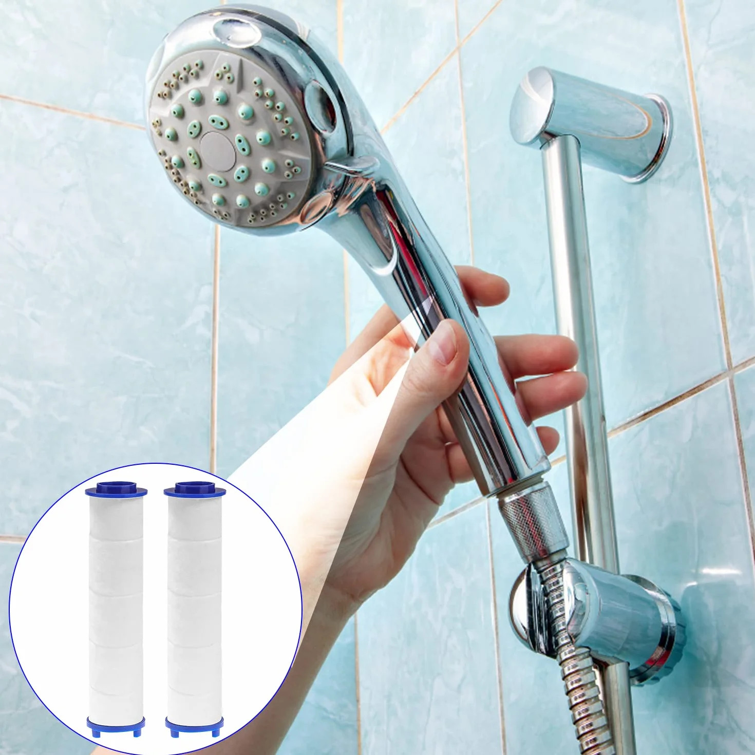 8 Pezzi Filtro Doccia in Cotone PP Filtro per Doccetta Doccia Anticalcare Sostituibile Cotone Filtro Doccia a Risparmio Energetico per la Rimozione Della Cartuccia dei Sedimenti（8 x 2.5cm）
