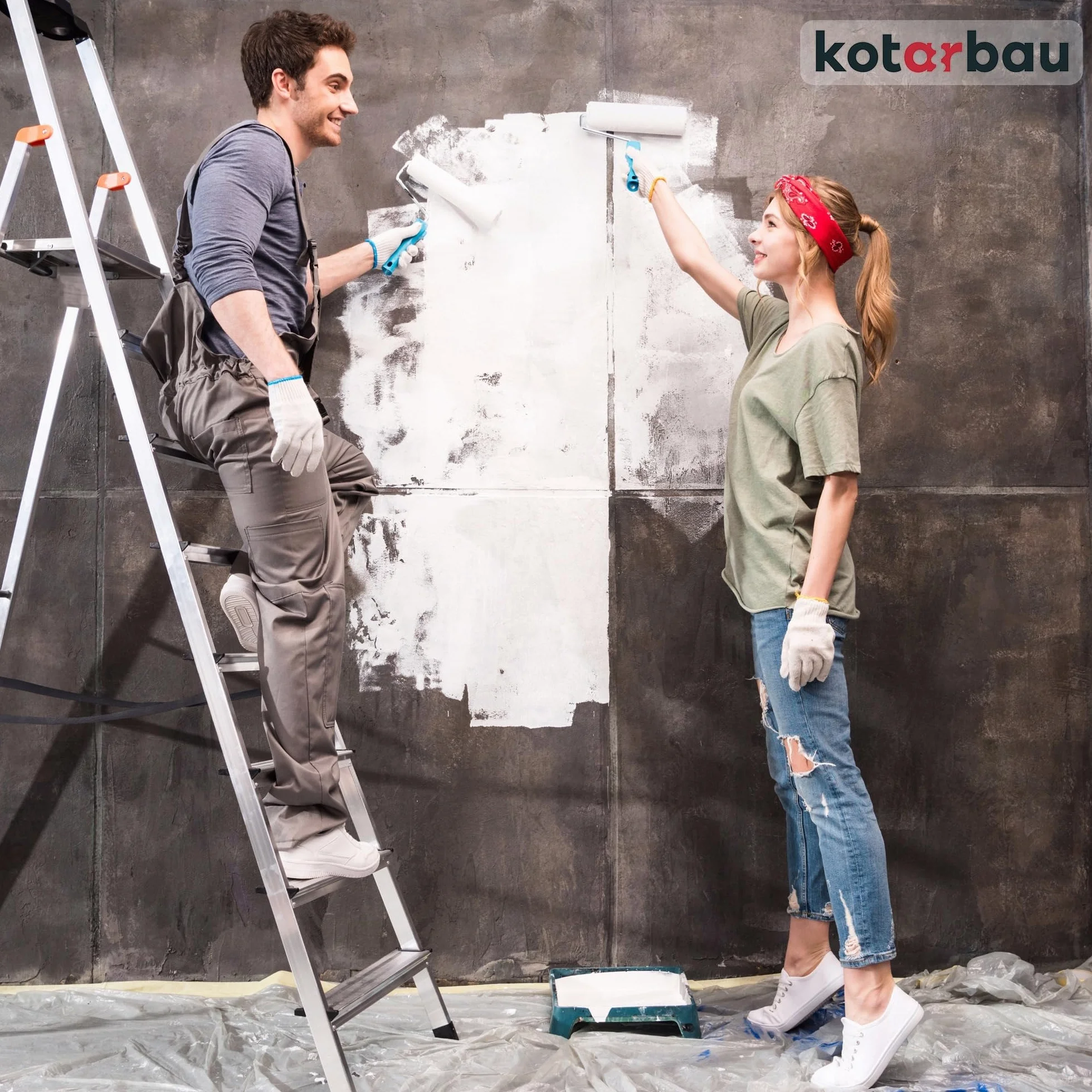 KOTARBAU Set di 6 Telo Copritutto Per Imbianchino Polietilene 4 x 5 m Trasparente