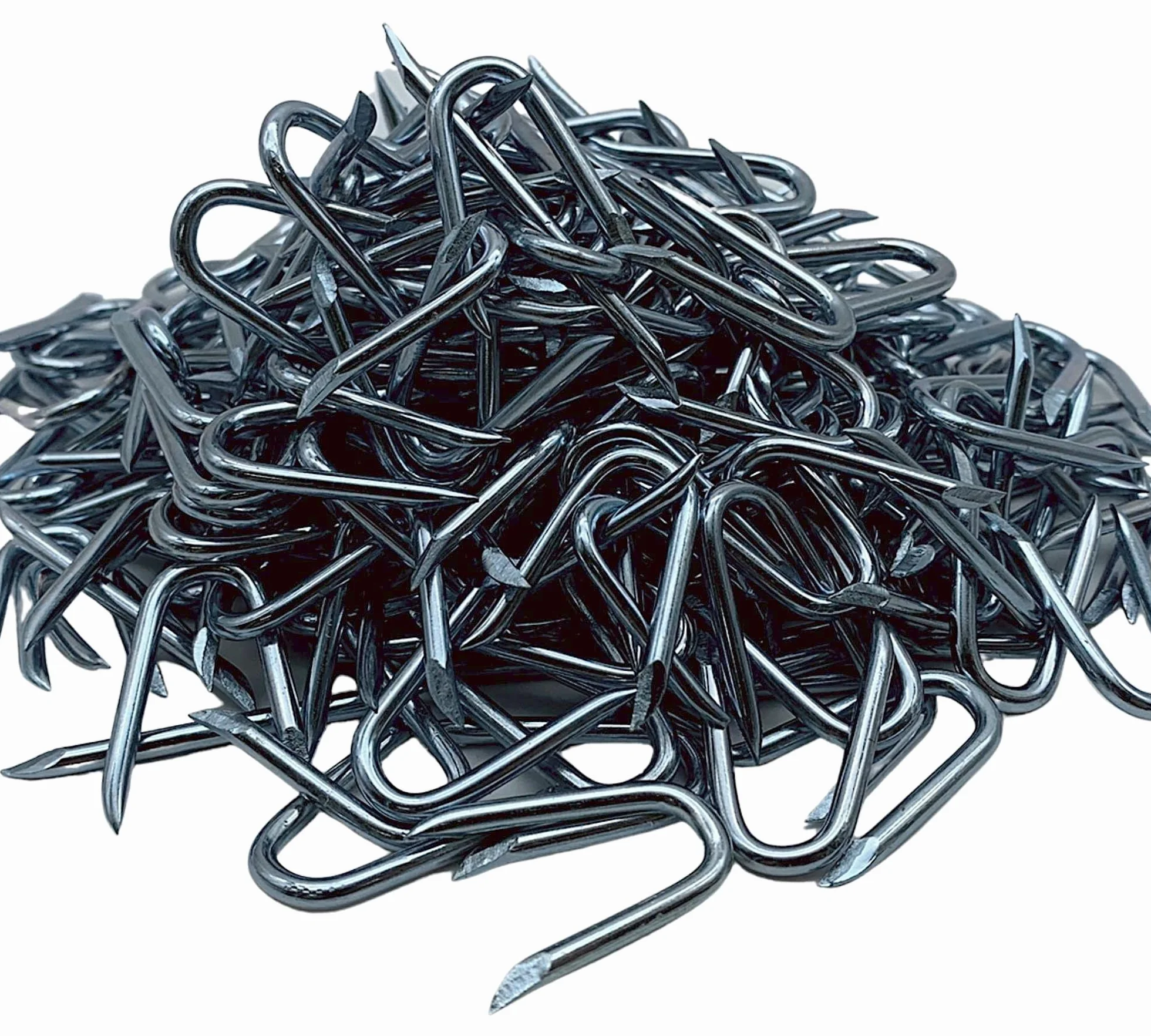 DOJA Barcelona | Cambrette Zincate | 17x30 | Acciaio Zincato | 100 Picchetti a U | Multiuso: Chiodi a U per Fissare Rete Metallica per Palo Recinzione, Tenda Camping, Filo Spinato, Staccionata
