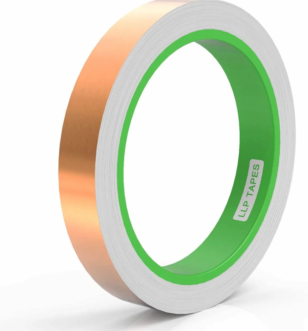 LLPT Nastro in lamina di Rame | 1,2 cm x 10 m x 0,08 mm | Doppia Conduzione | per schermatura EMI, circuiti su vetro colorato, riparazioni elettriche e messa a terra, adesivo potente (CF130)
