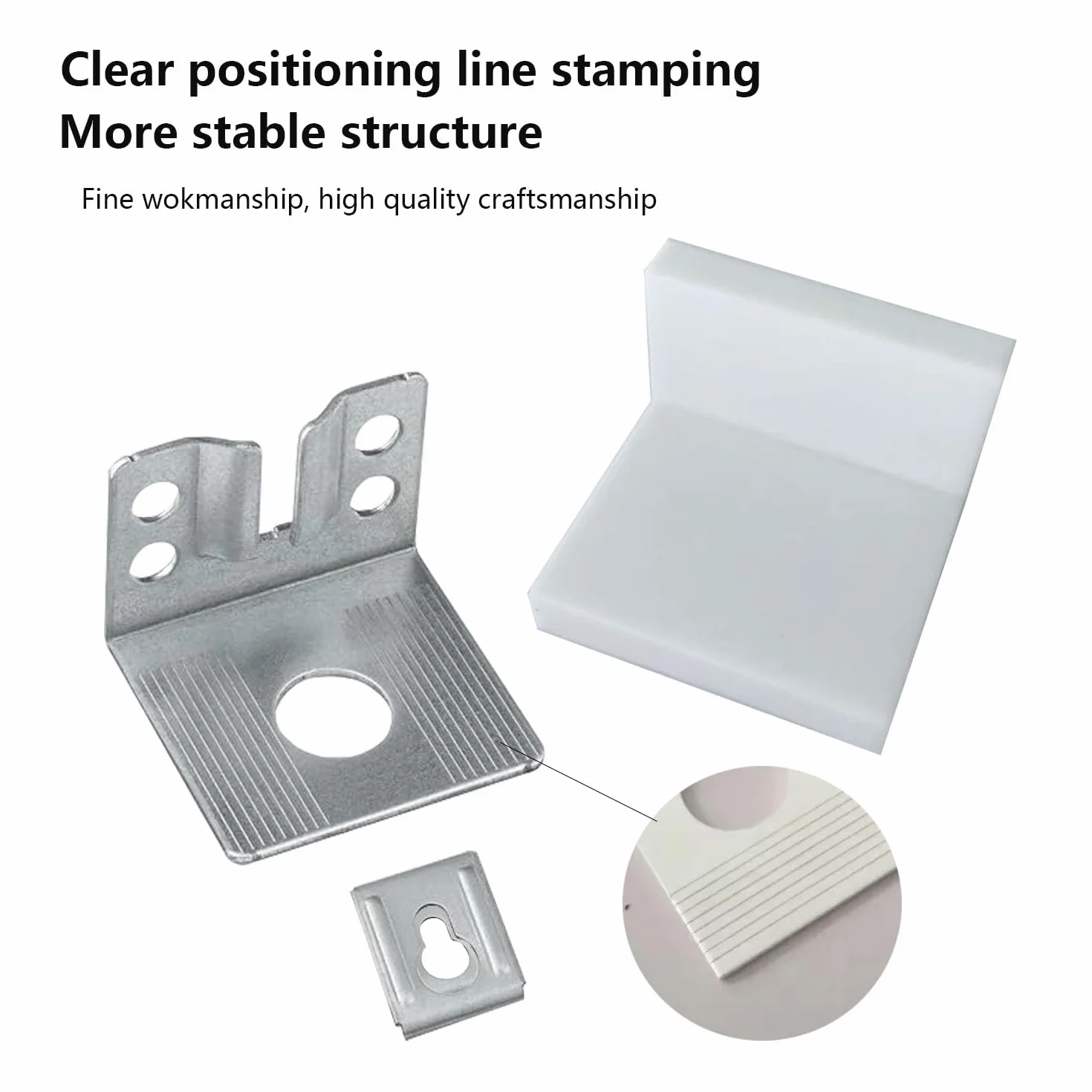 Staffe di Fissaggio per Superiore da Cucina 8 PCS Raccordo per Sospensione a Parete 5 x 4.6 x 3.5 cm Supporto per Armadi e Pensili Tappo di Copertura Attaccaglie per Pensili Adatto Armadi e Mobili